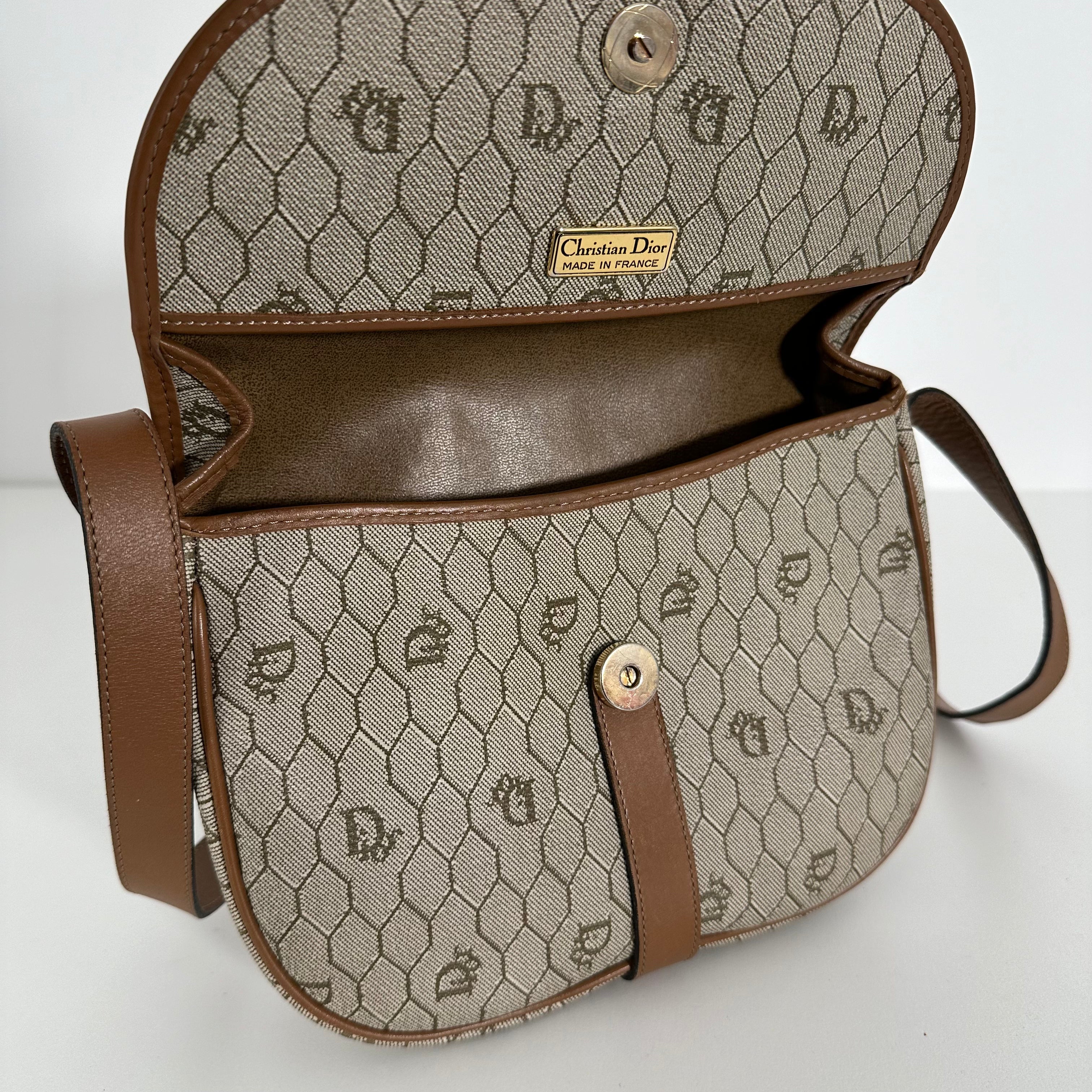 Beige Honeycomb Crossbody