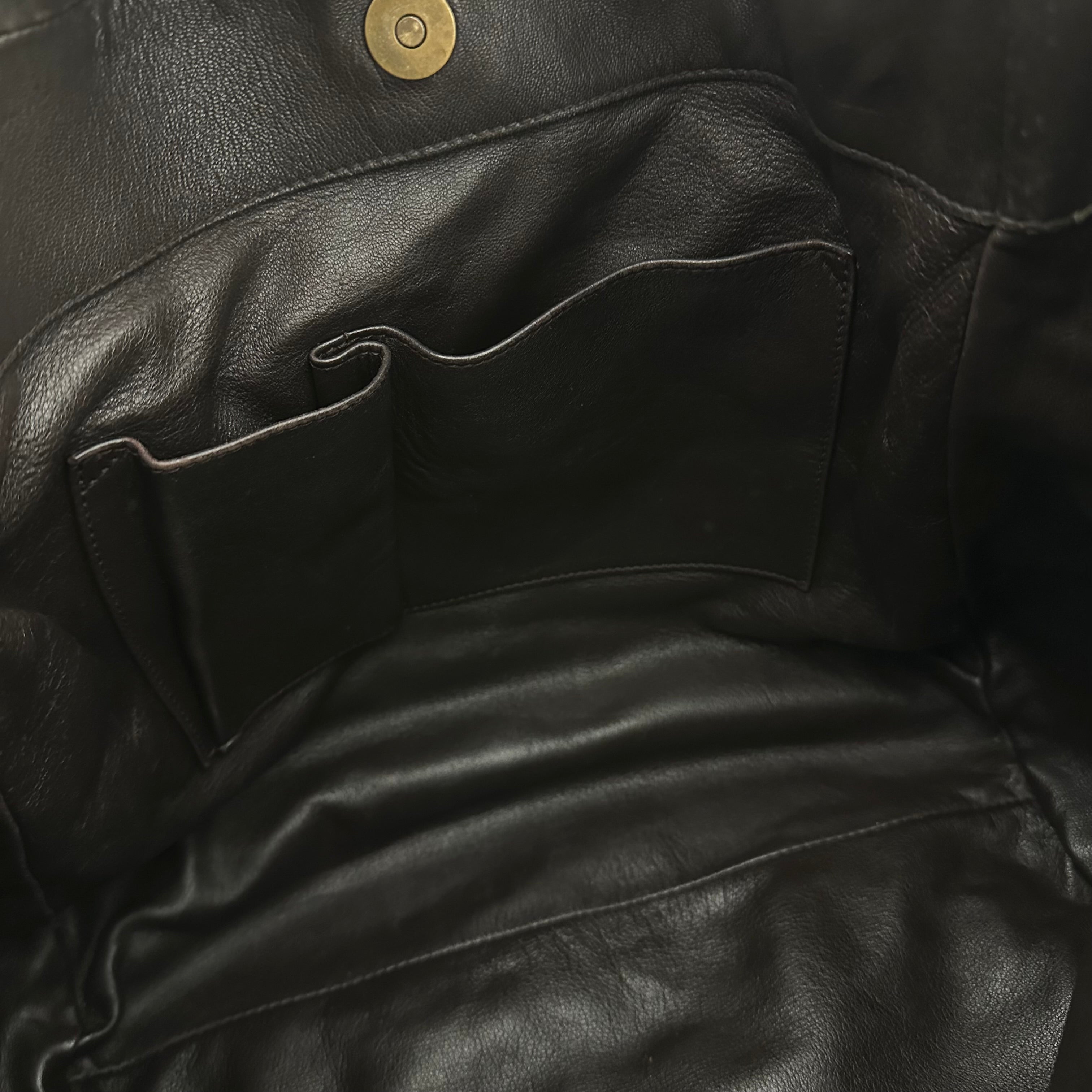 CD DARK BROWN CALFSKIN SHOULDER BAG