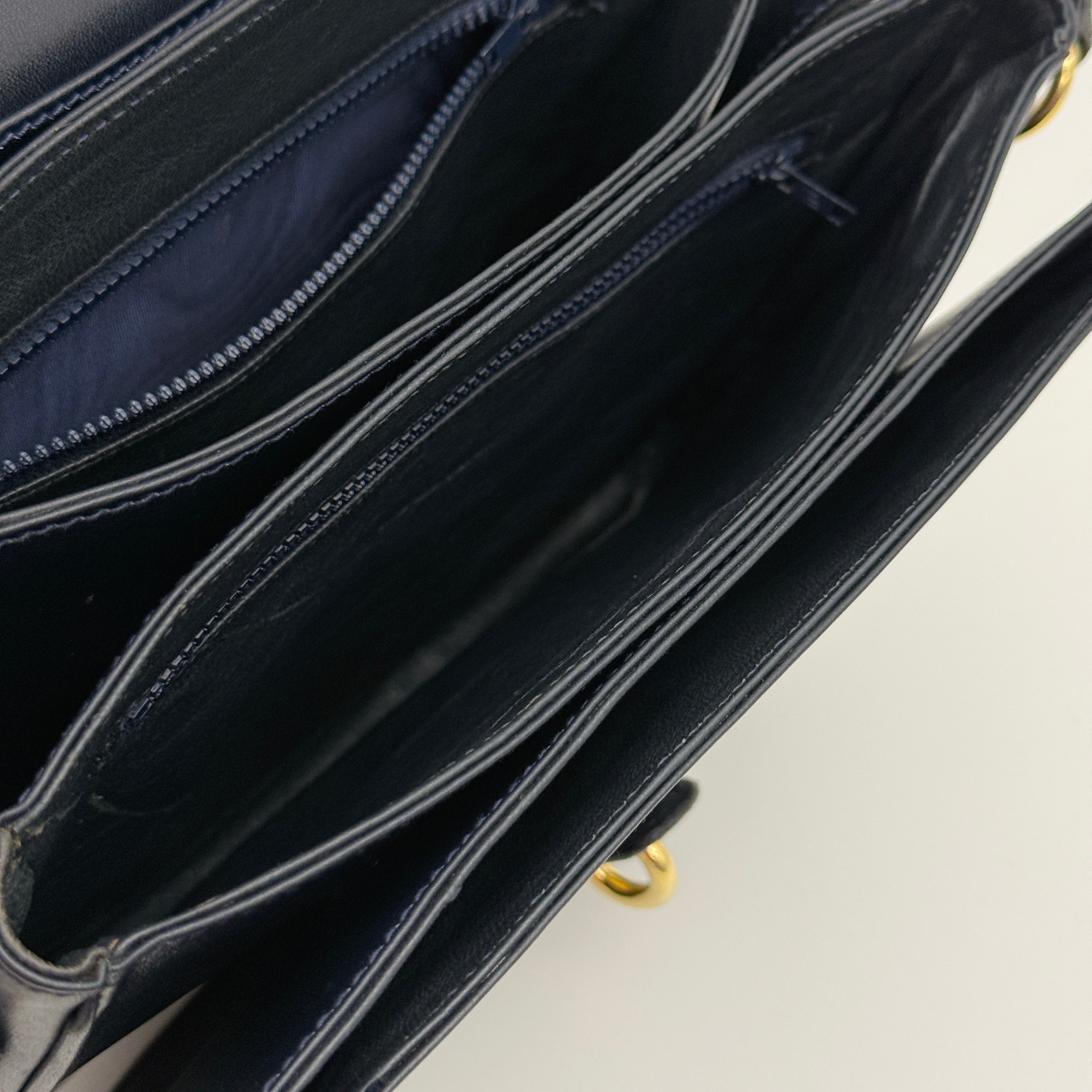 Navy GG Shoulder Bag