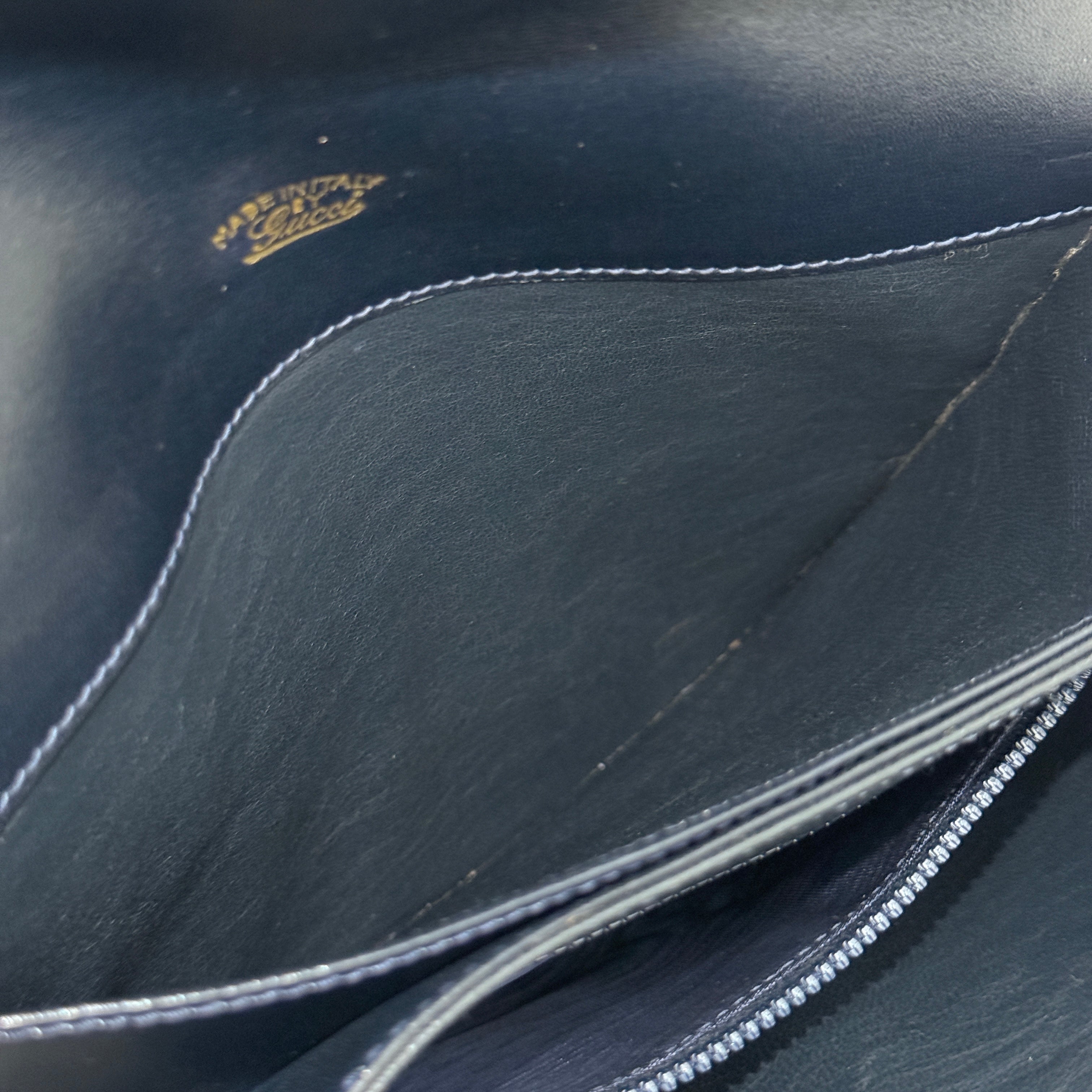 Navy GG Shoulder Bag