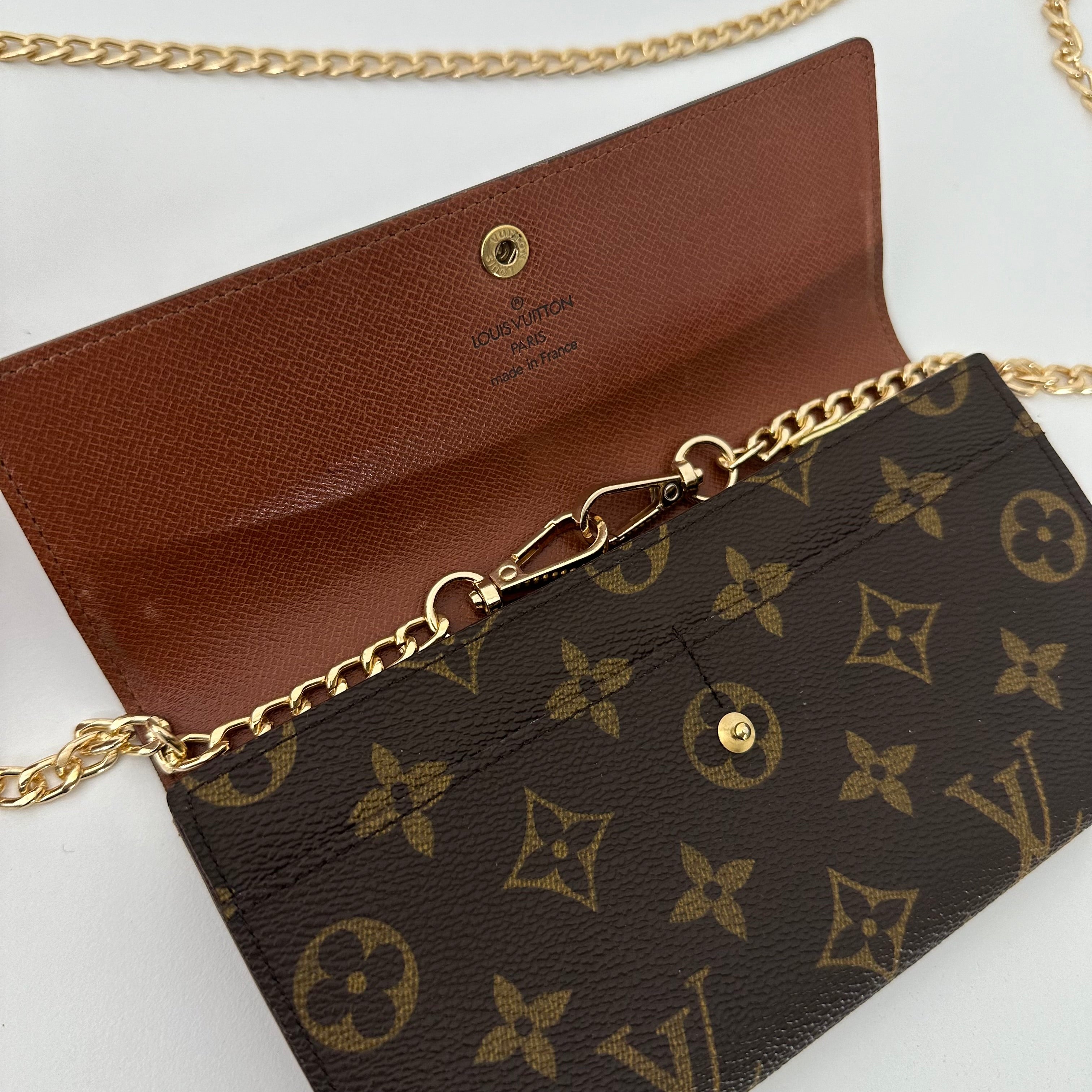 Monogram Money Wallet w/ Gold Chain
