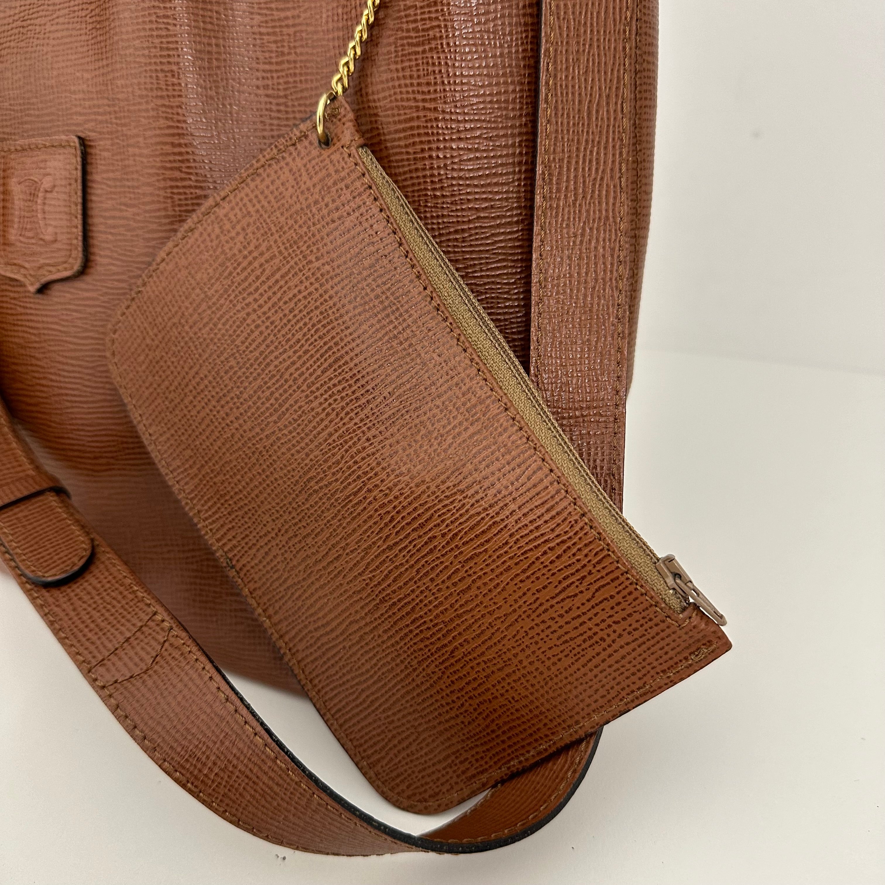 Brown Leather Bucket Bag