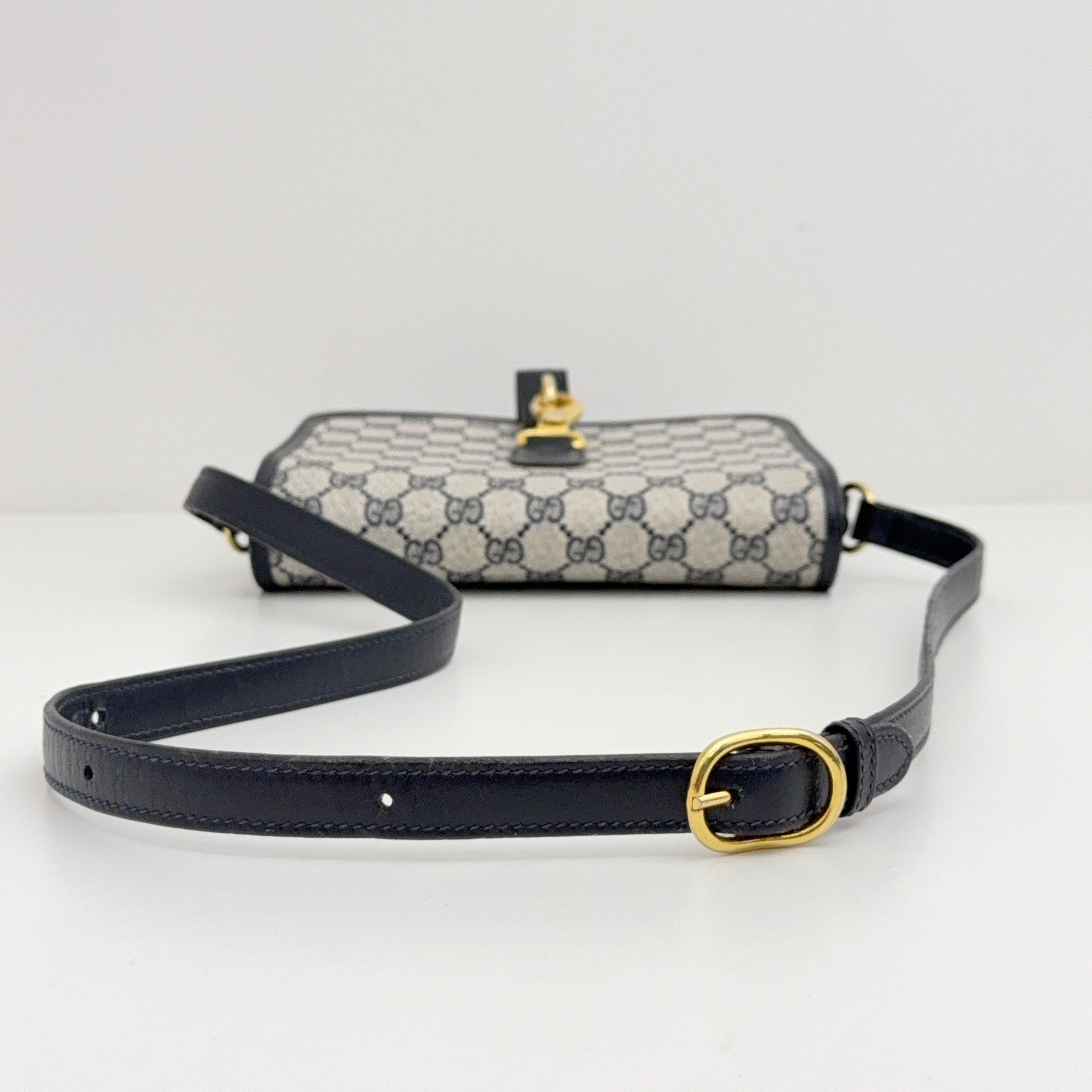 Navy GG Shoulder Bag