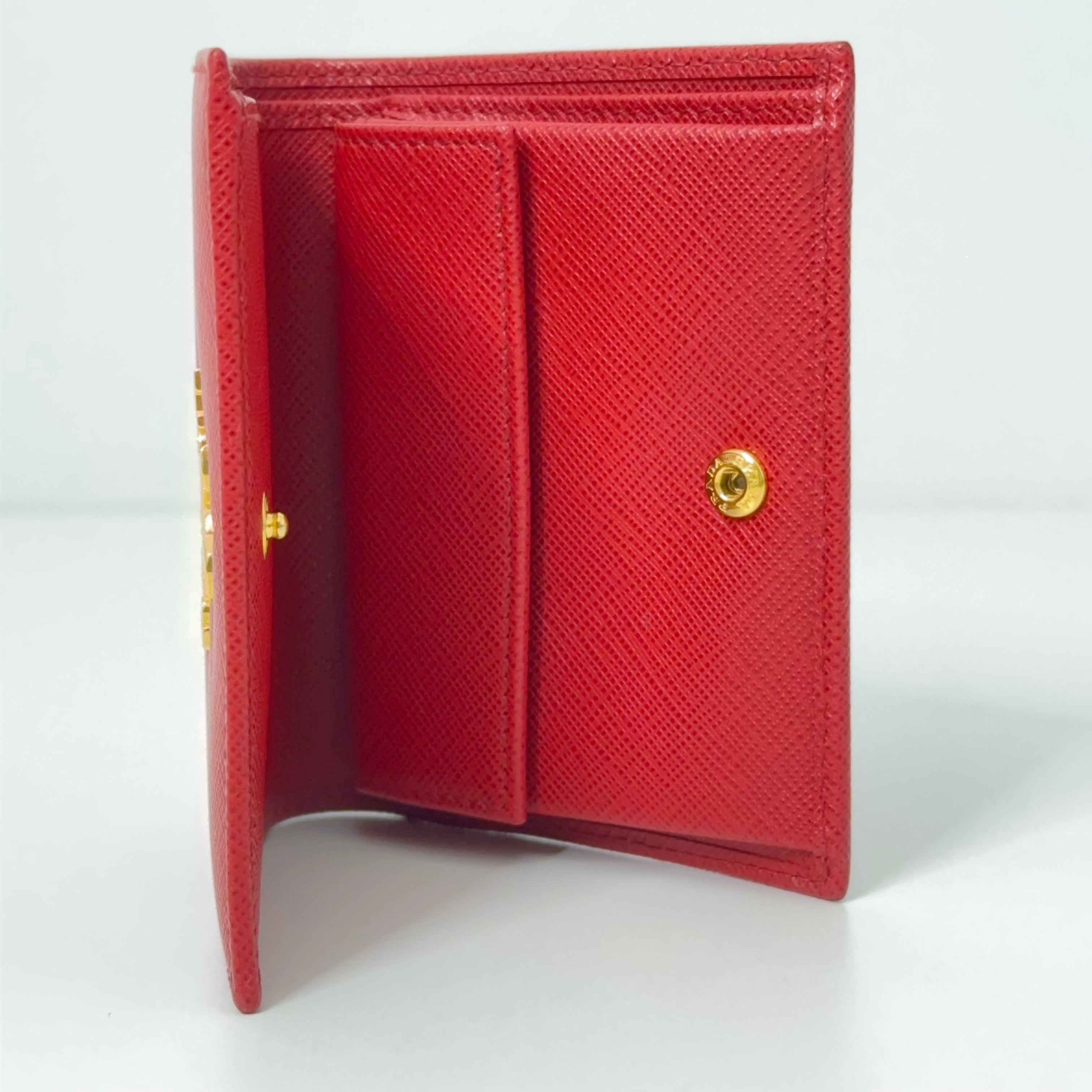 Red Saffino Snap Wallet