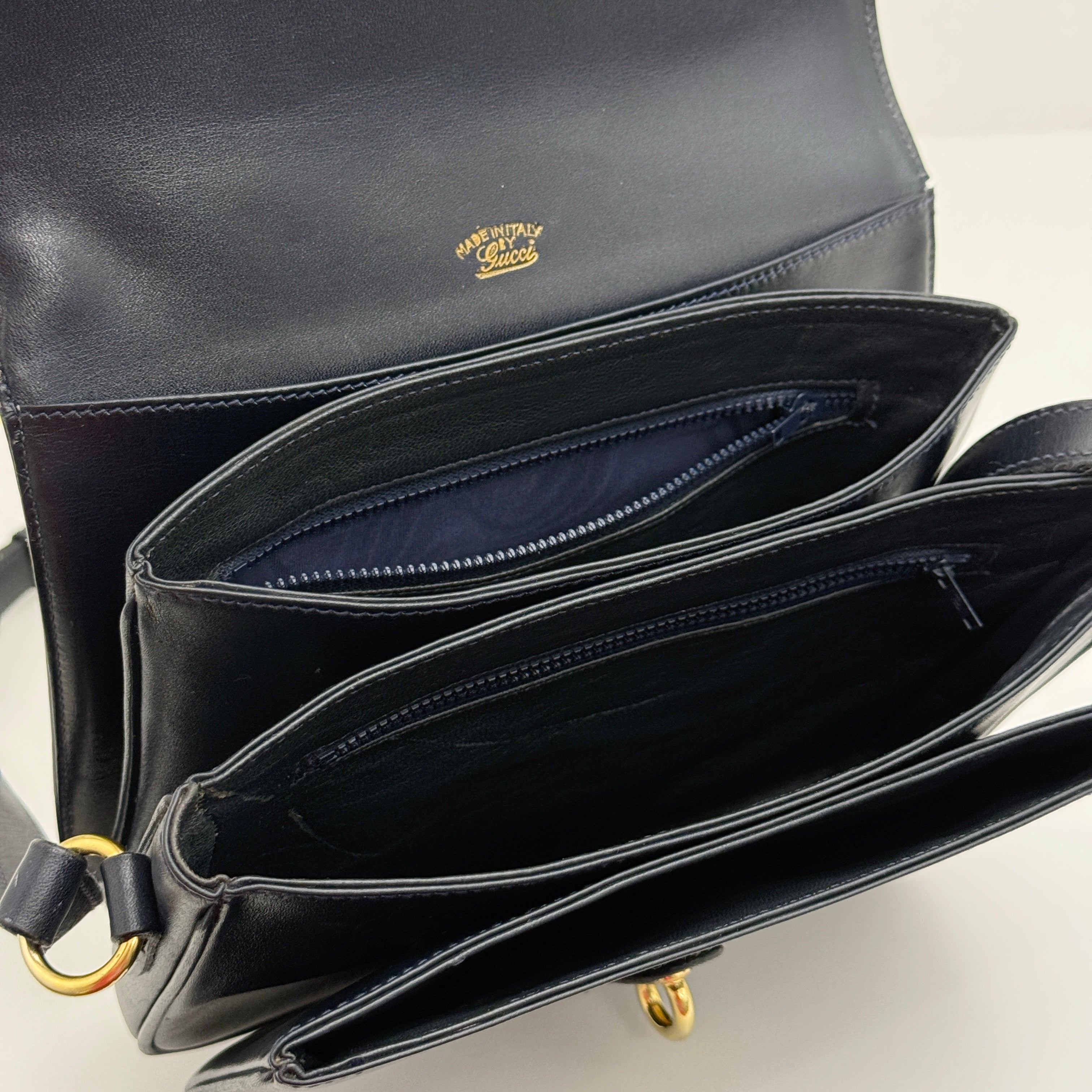 Navy GG Shoulder Bag