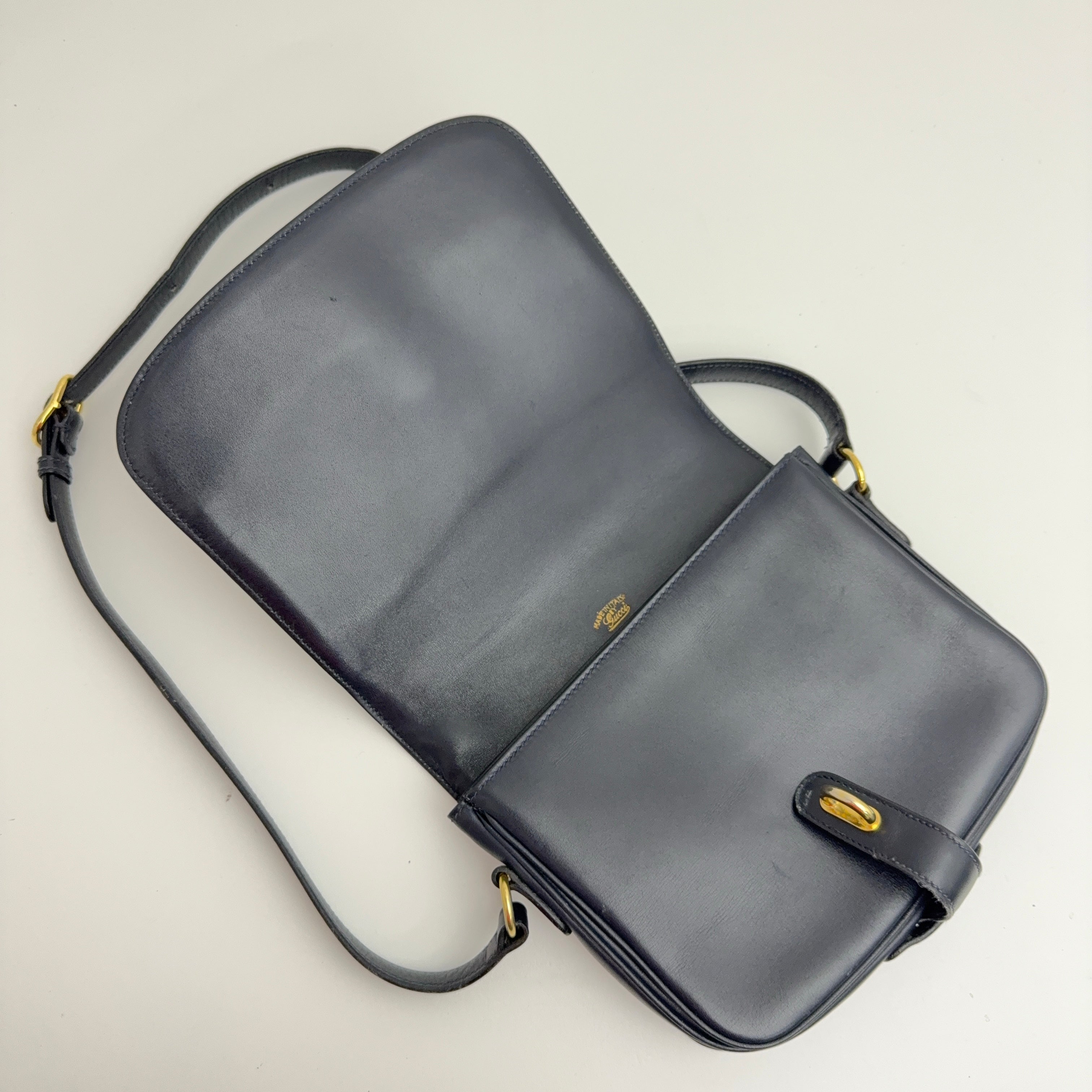 Navy GG Shoulder Bag