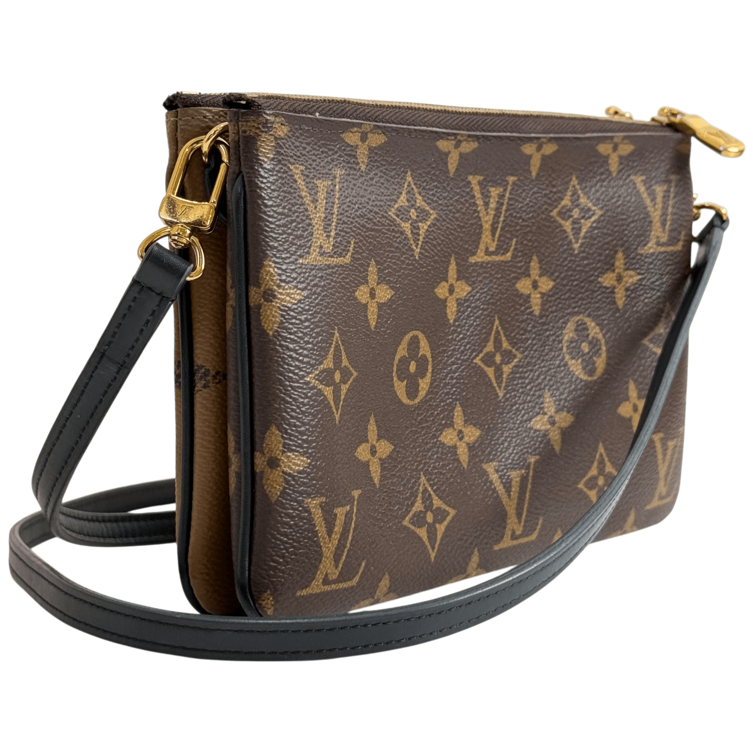 Reverse Monogram Double Zip Pochette