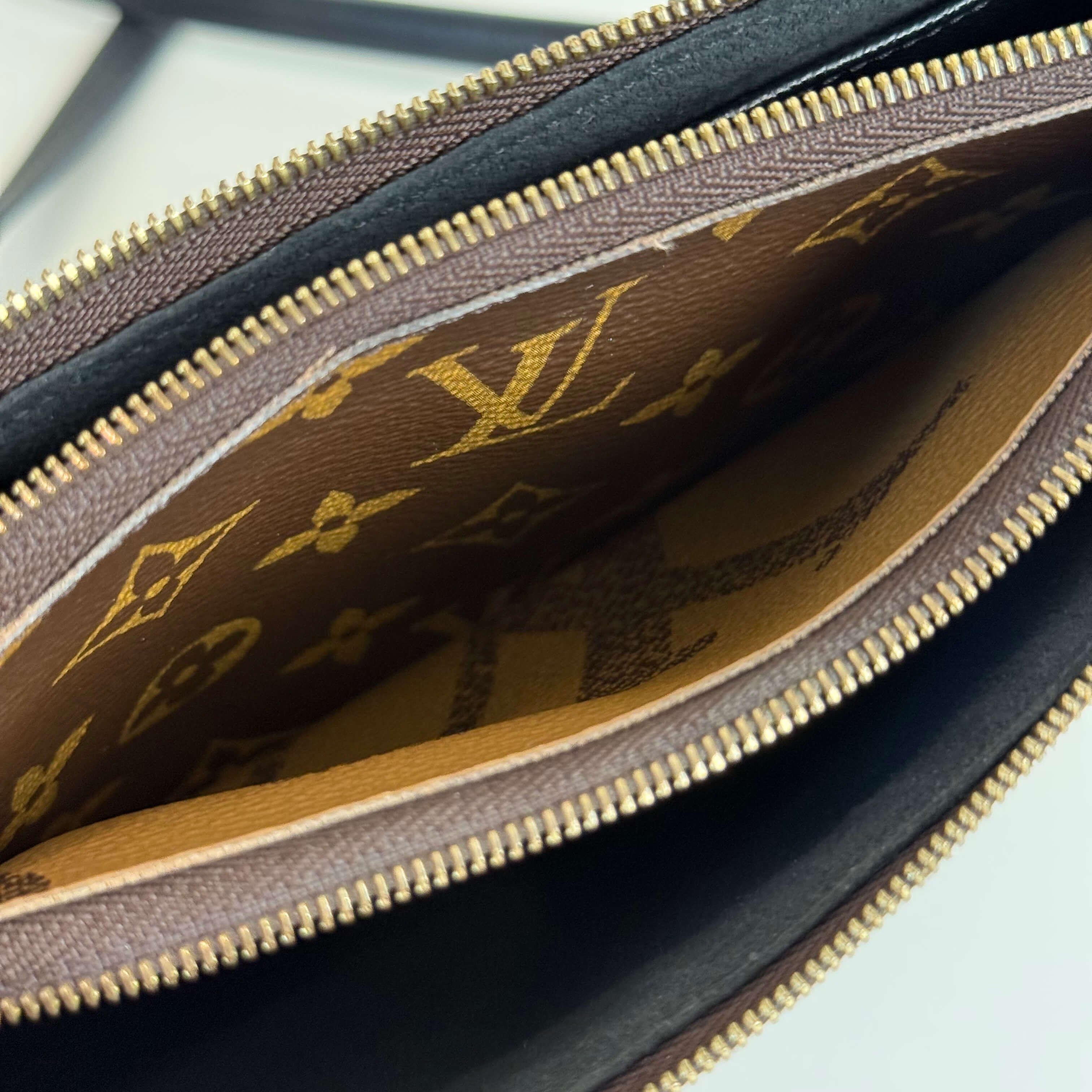 Reverse Monogram Double Zip Pochette