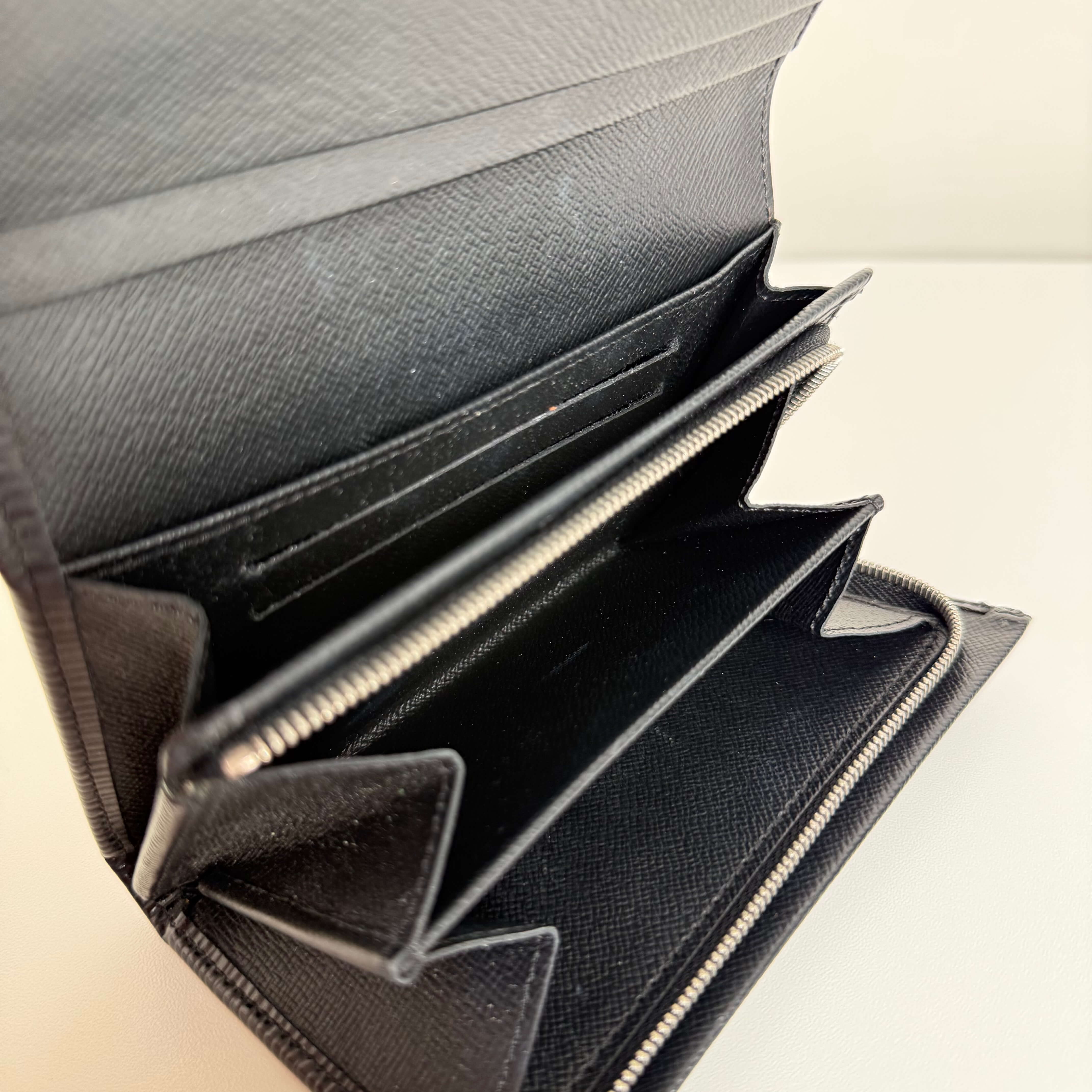 Black Epi Compact Wallet