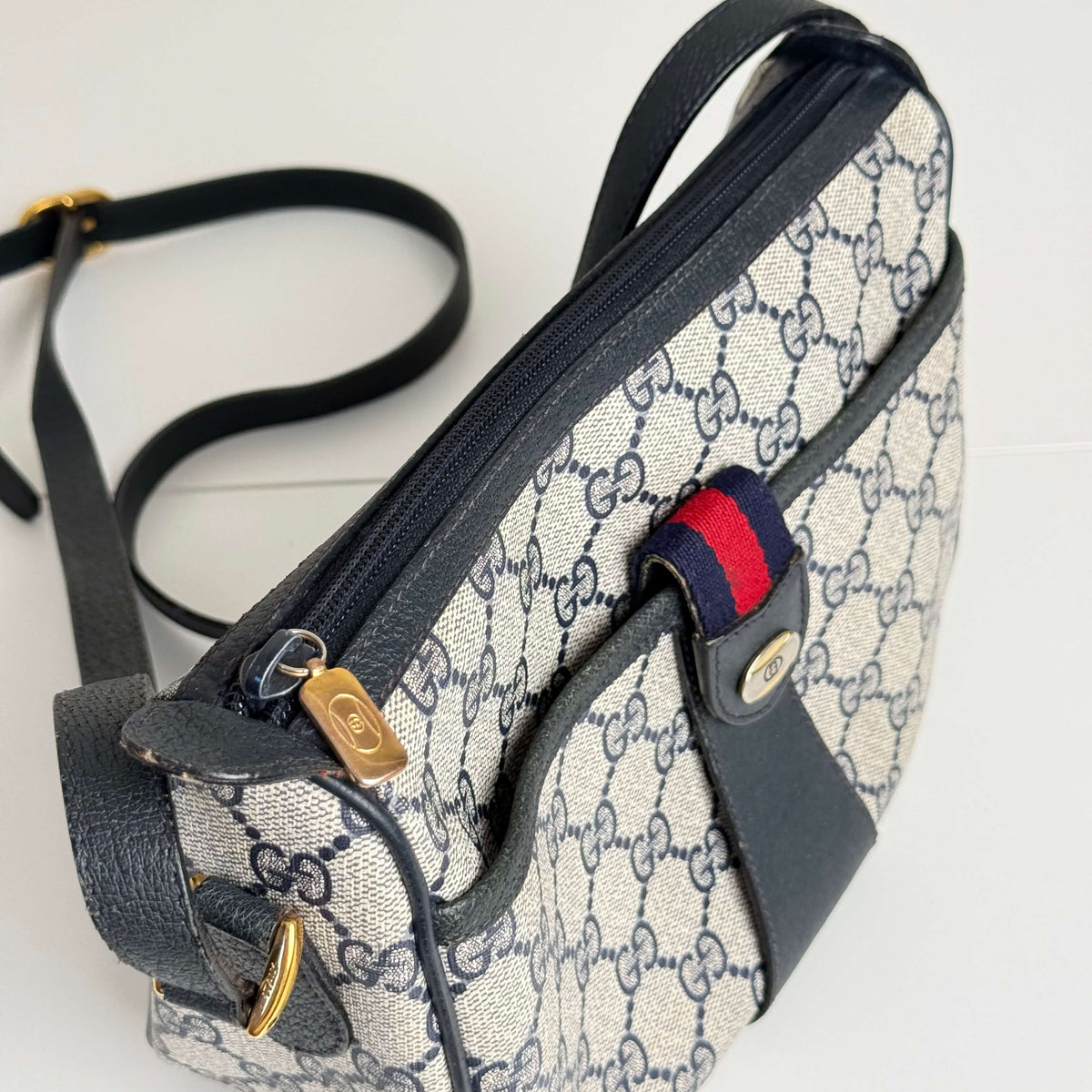 Navy GG Supreme Crossbody