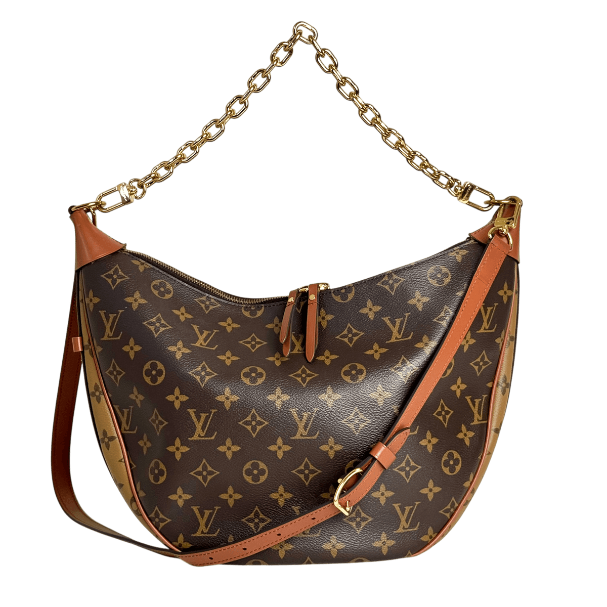 Reverse Monogram Loop Hobo