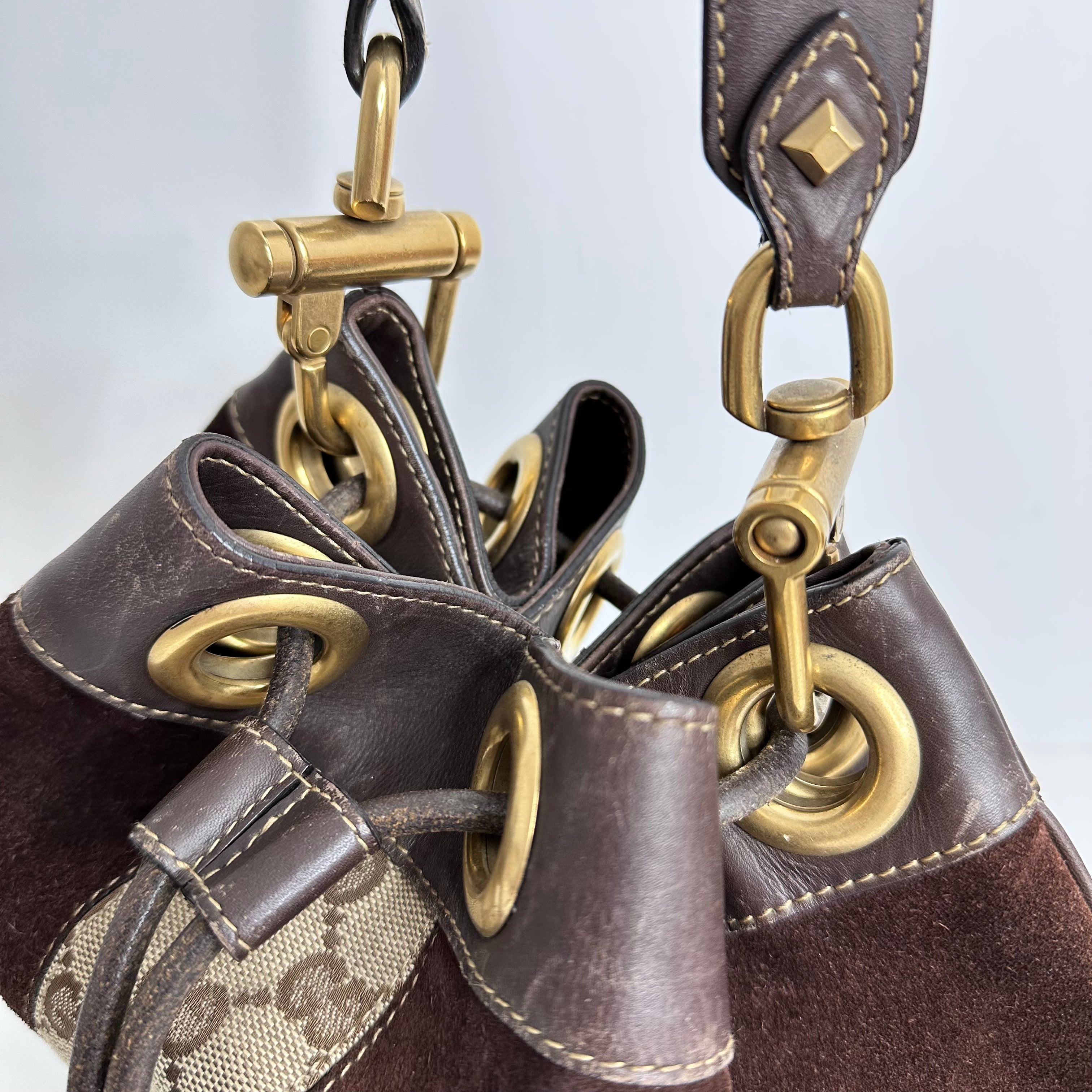 Suede GG Shoulder Bag