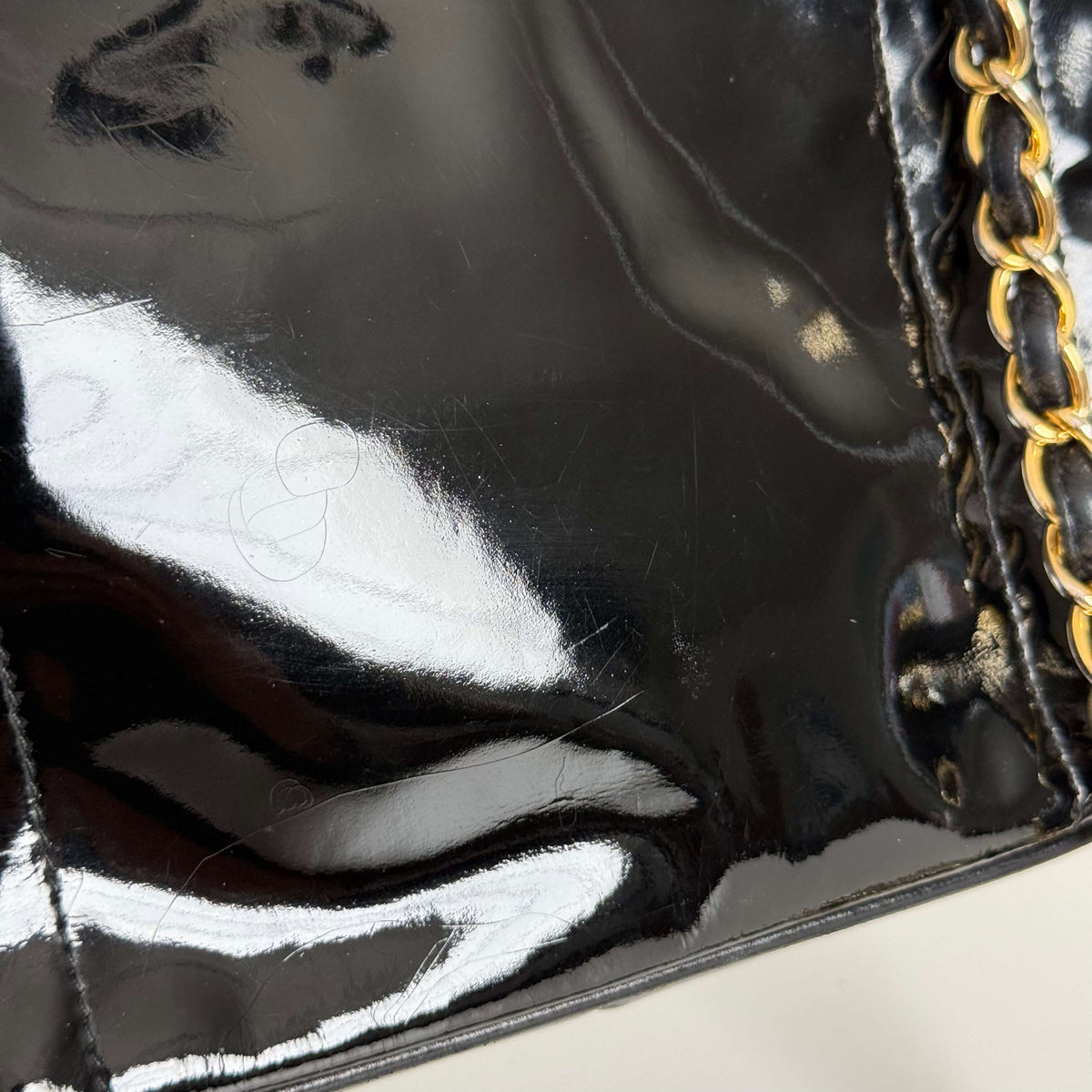 Patent CC Shoulder Bag