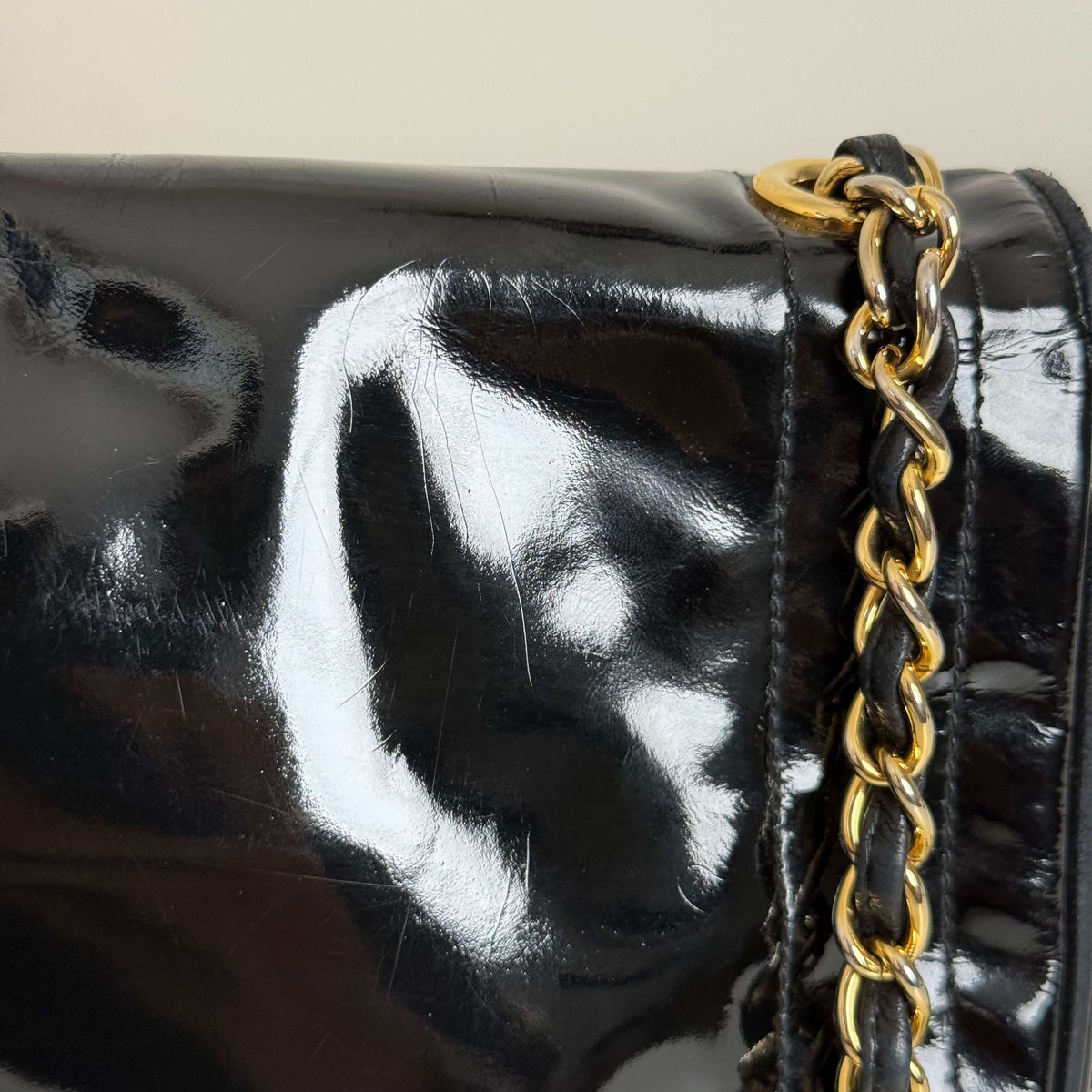 Patent CC Shoulder Bag