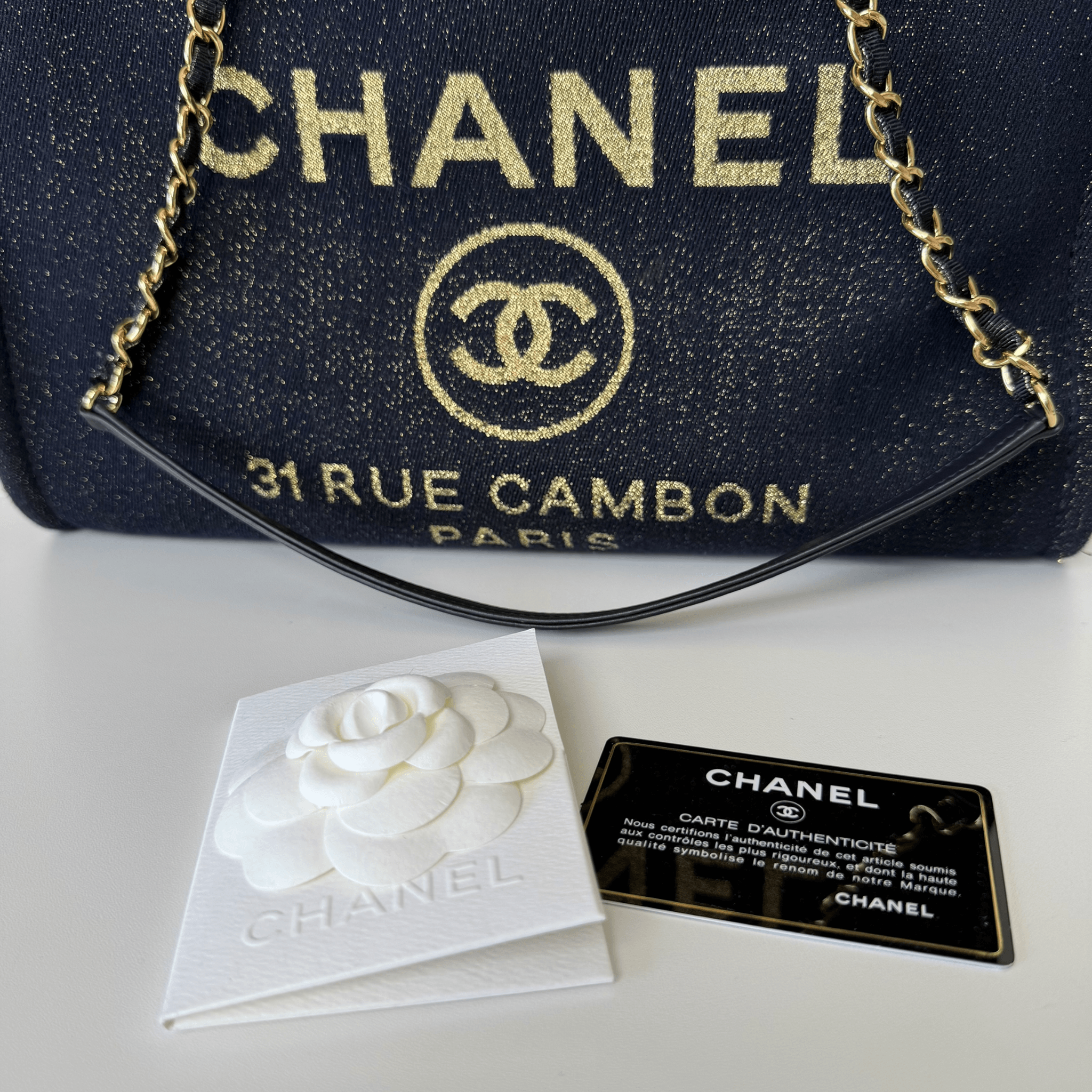 Lurex Canvas Small Deauville Glitter Detail