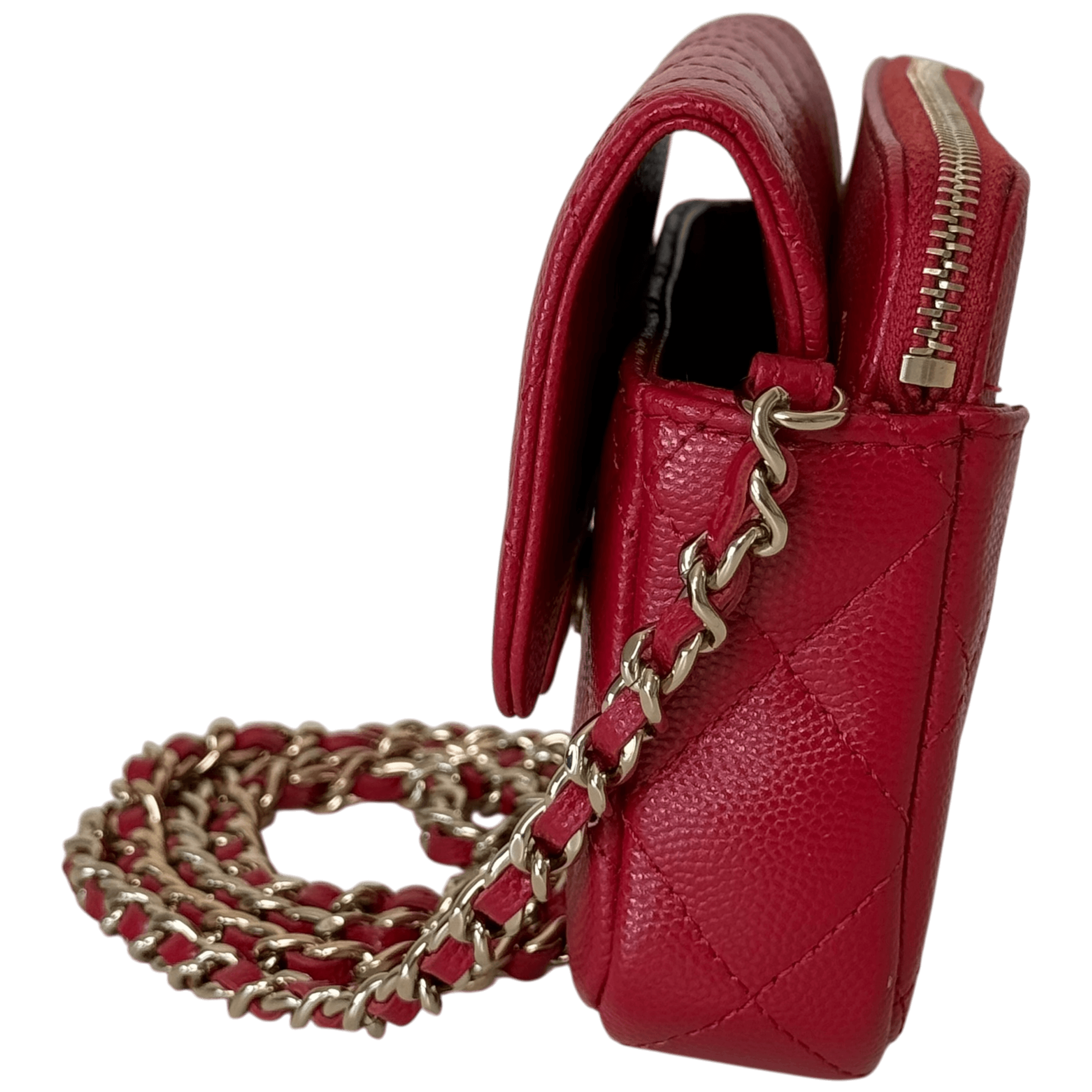Caviar Flap Phone Holder w/ Chain