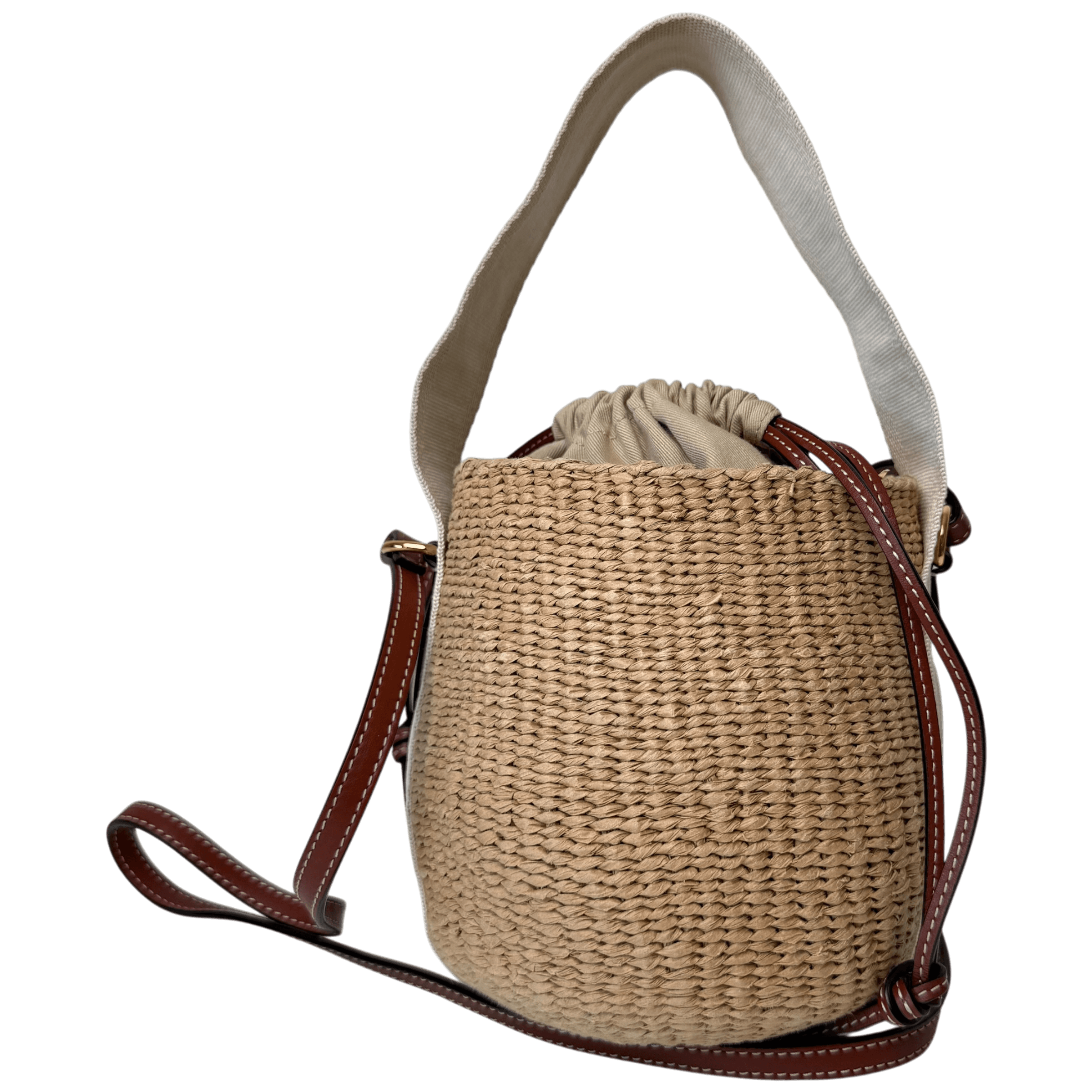 Raffia Small Woody Bucket Bag