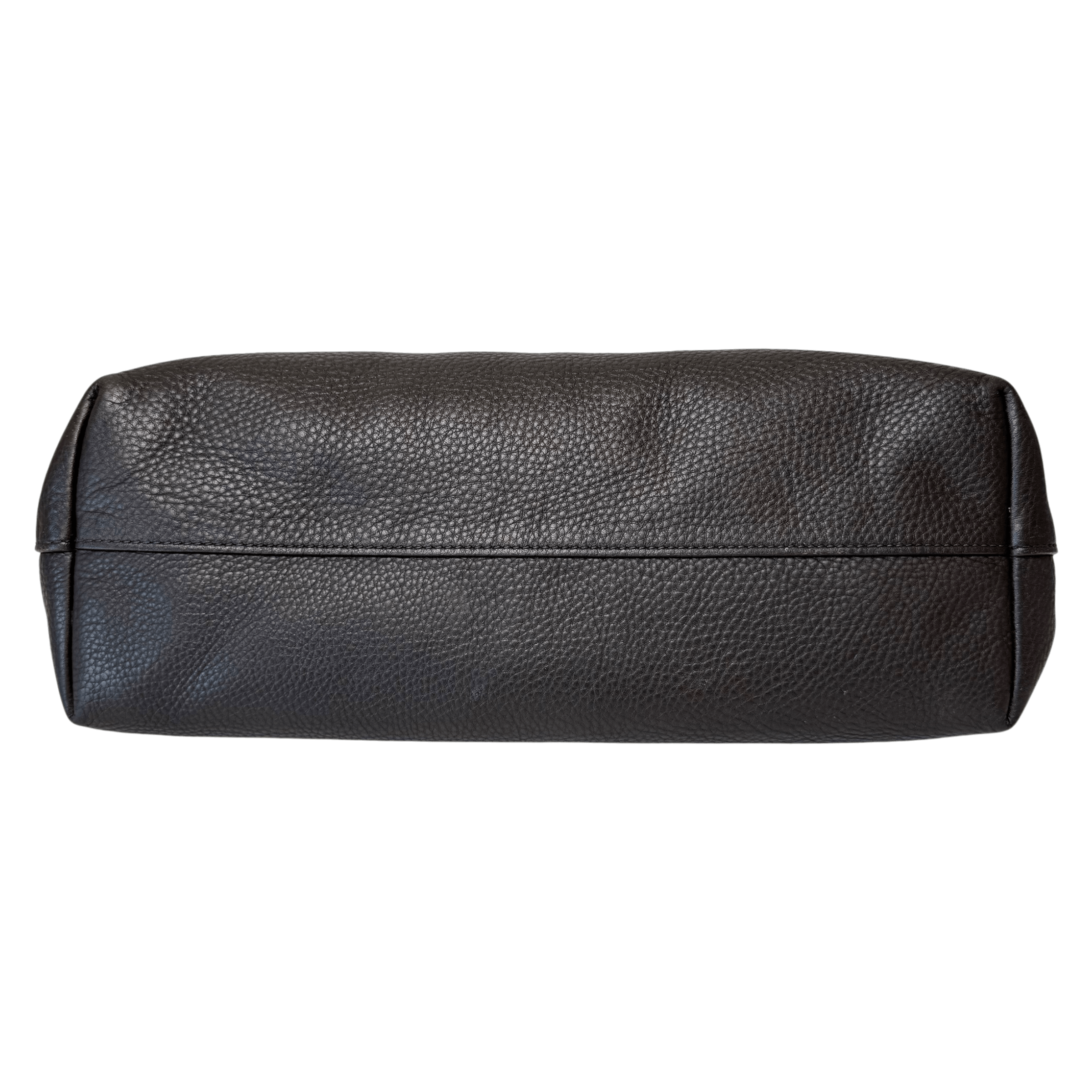 Daino Dark Brown Leather Tote w/strap