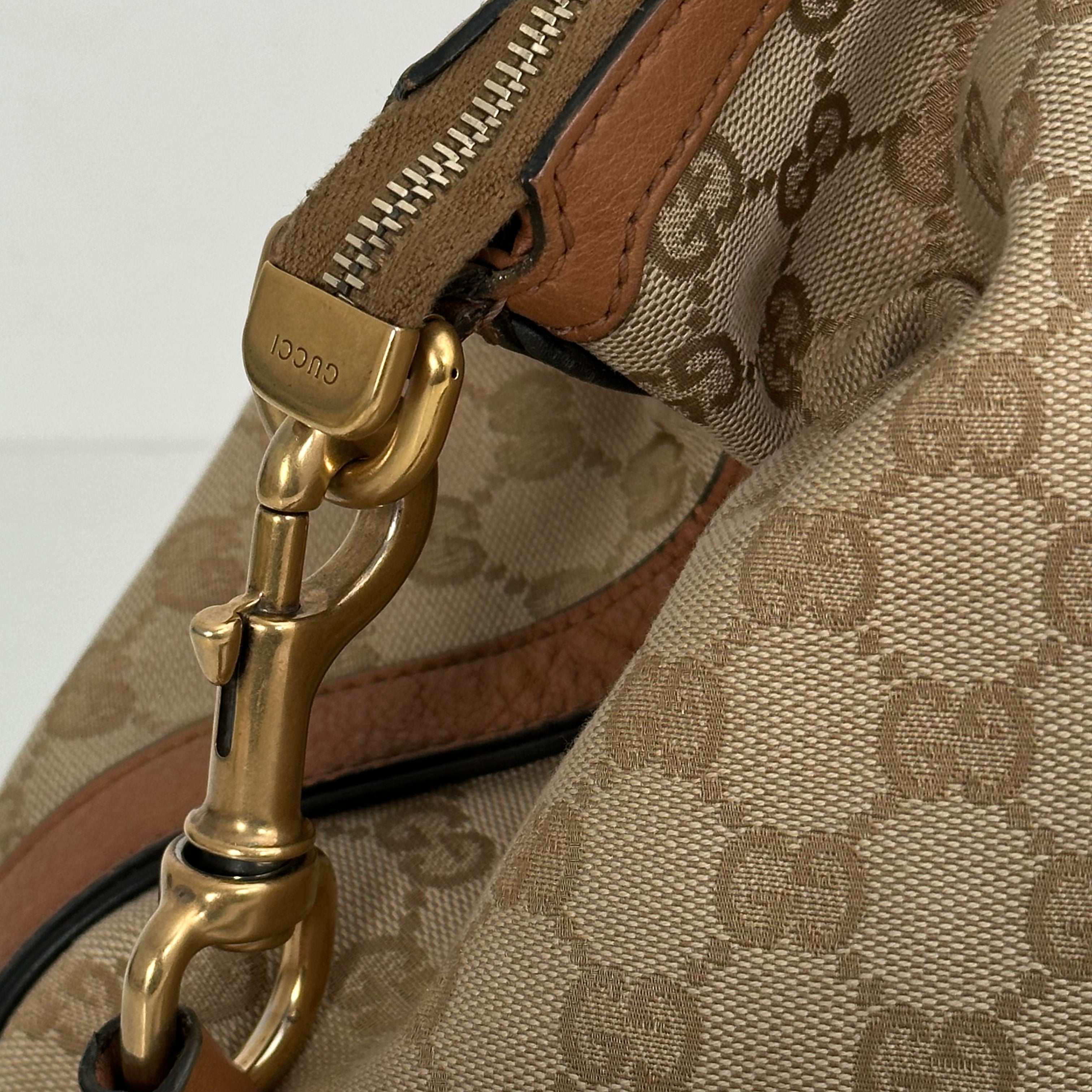 GG Canvas Tan Shoulder Bag