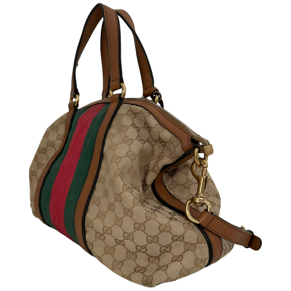 GG Canvas Tan Shoulder Bag