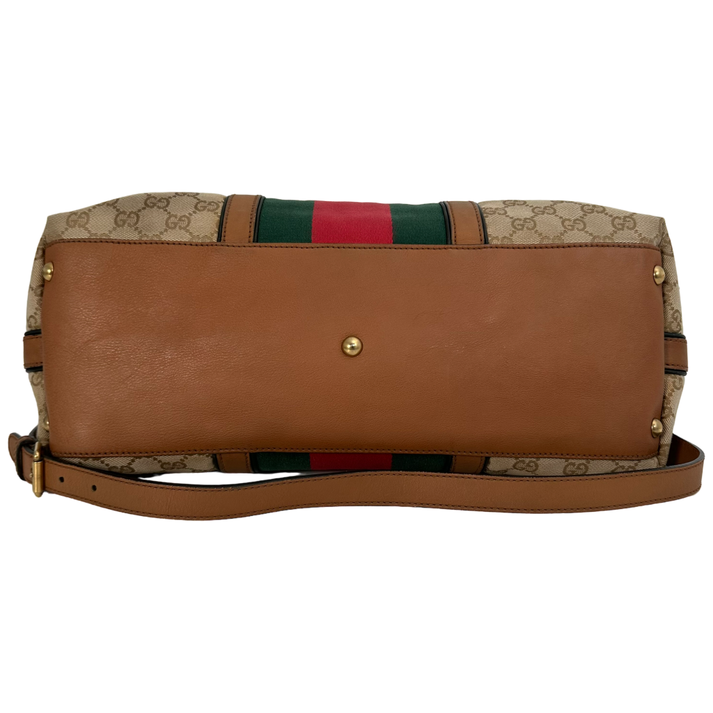 GG Canvas Tan Shoulder Bag