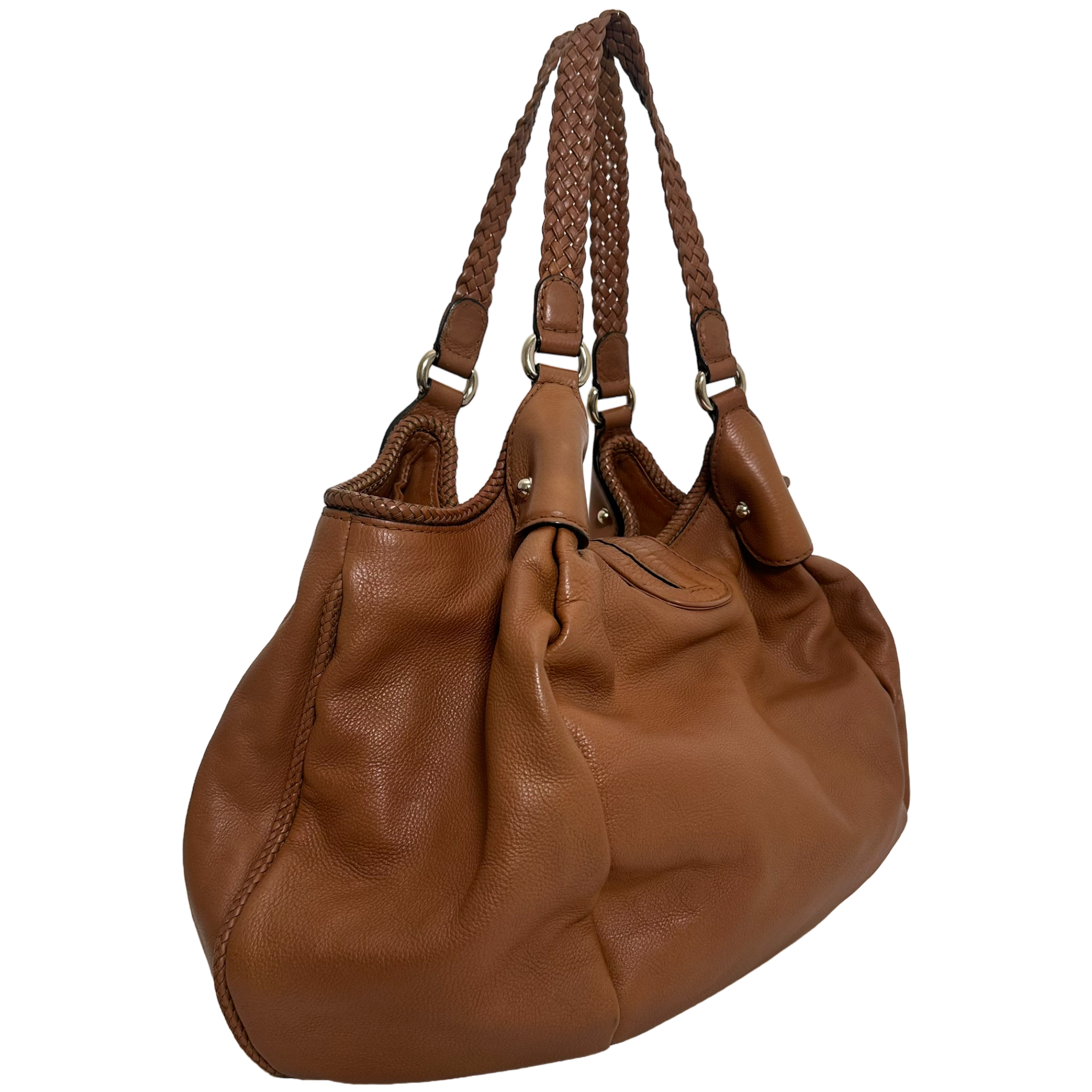 Caramel Braided Hobo Bag