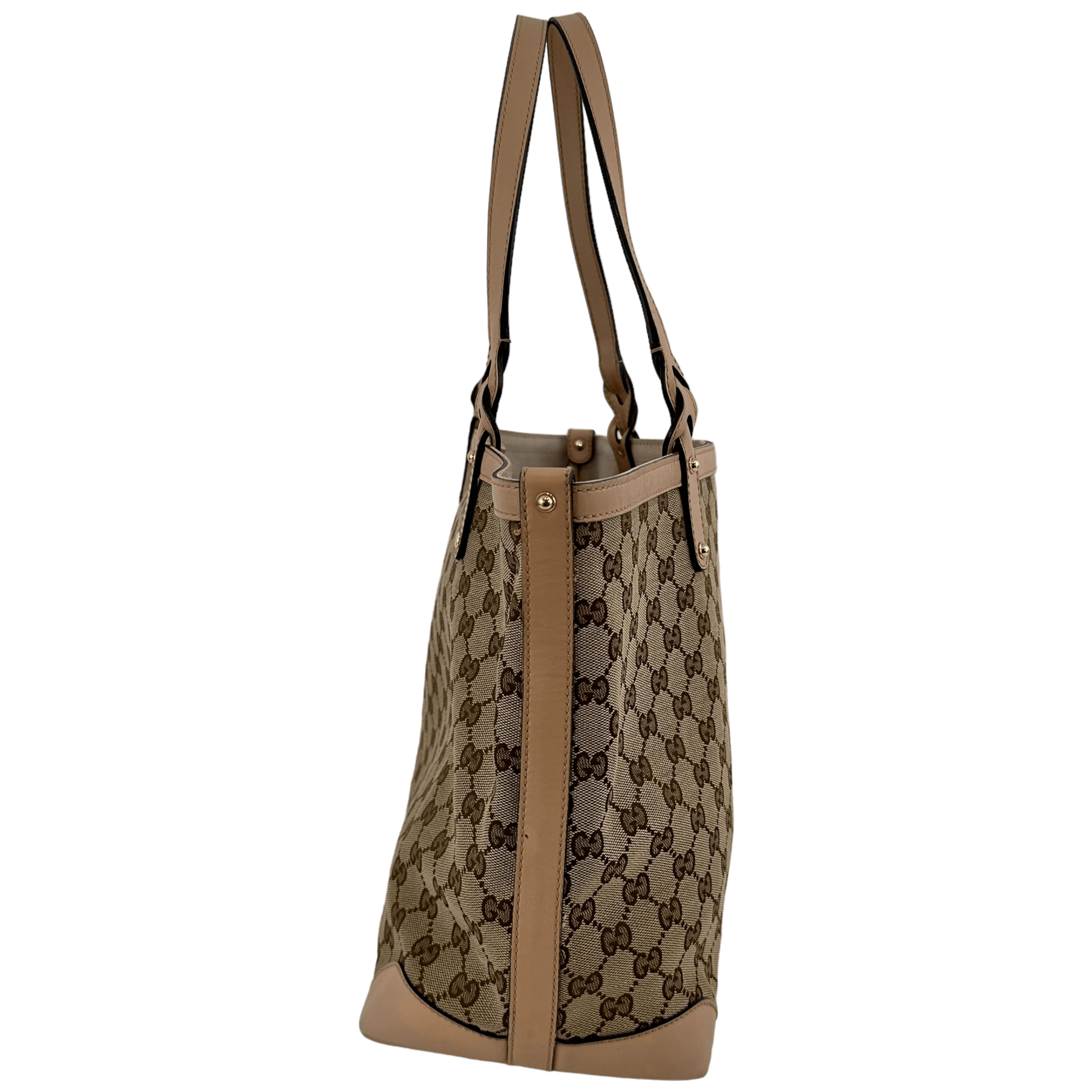 Beige GG Web Tote