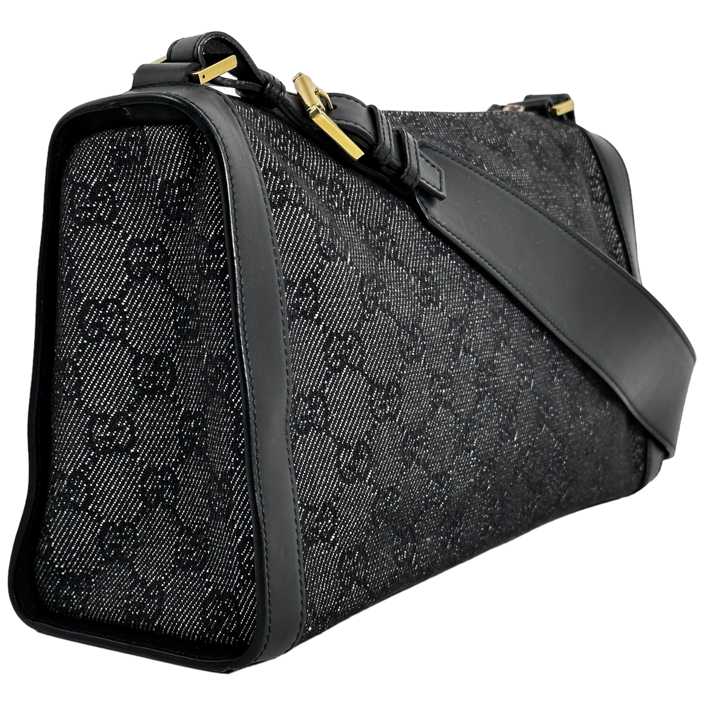 Black GG Denim Shoulder Bag