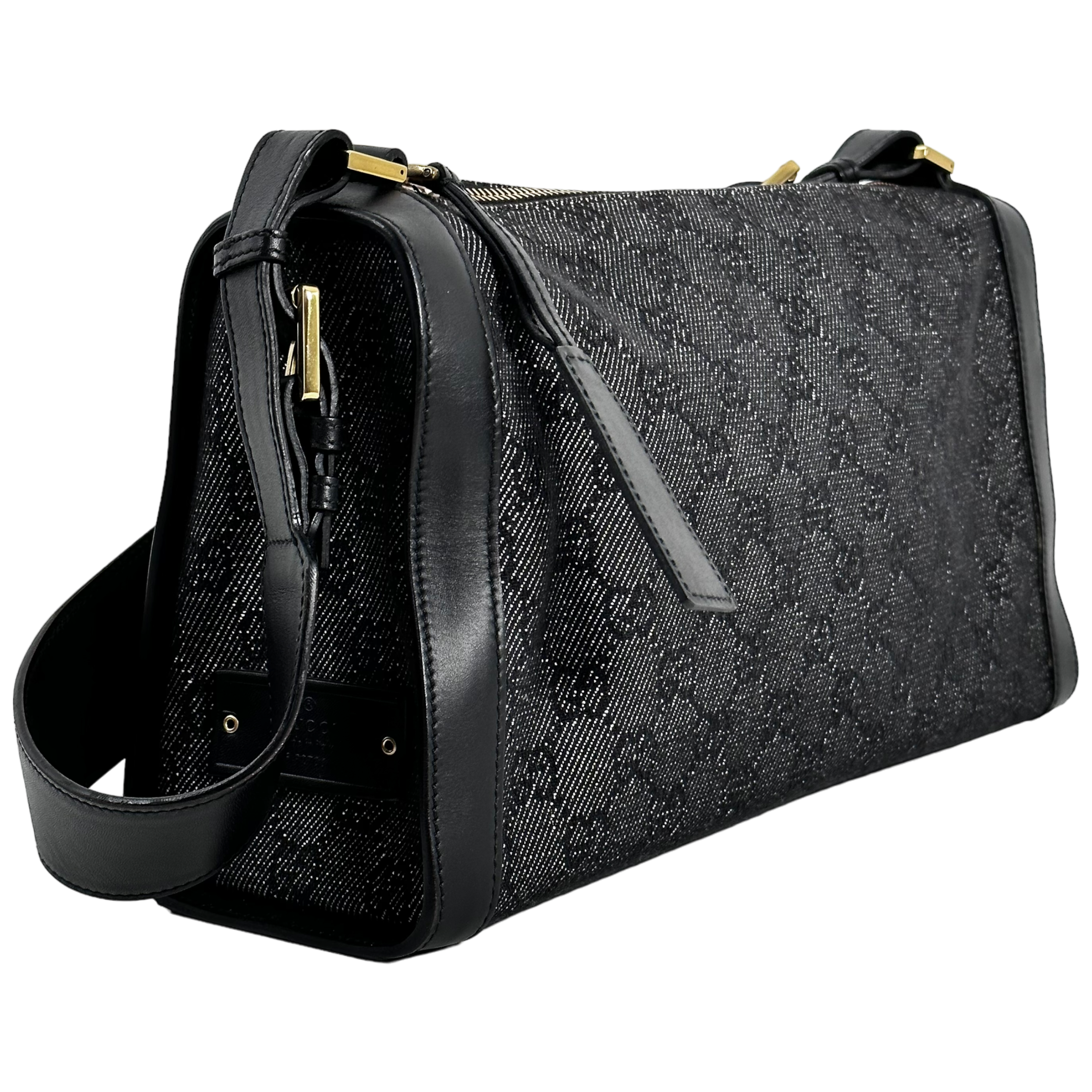 Black GG Denim Shoulder Bag
