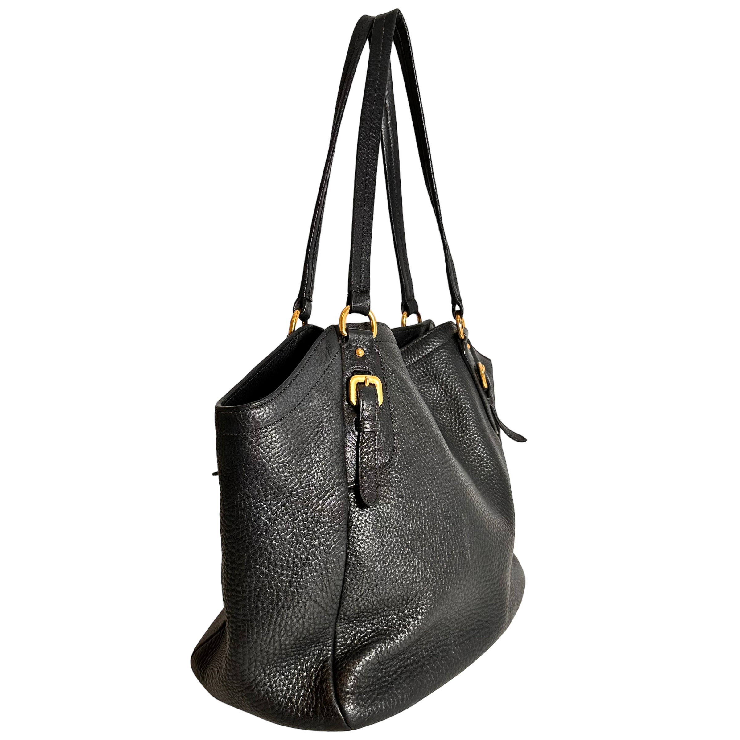 Dark Charcoal Vitello Daino Hobo Tote