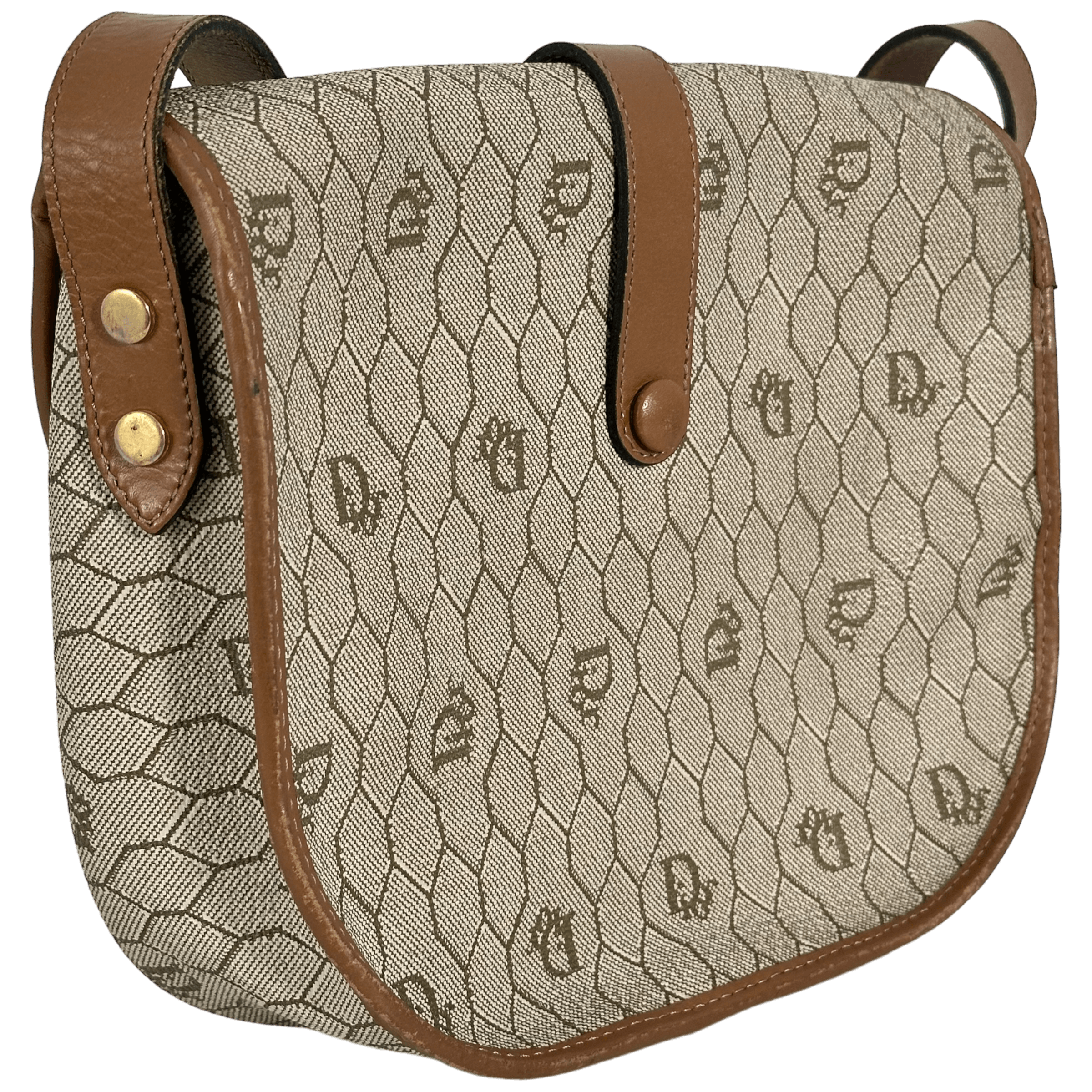Beige Honeycomb Crossbody