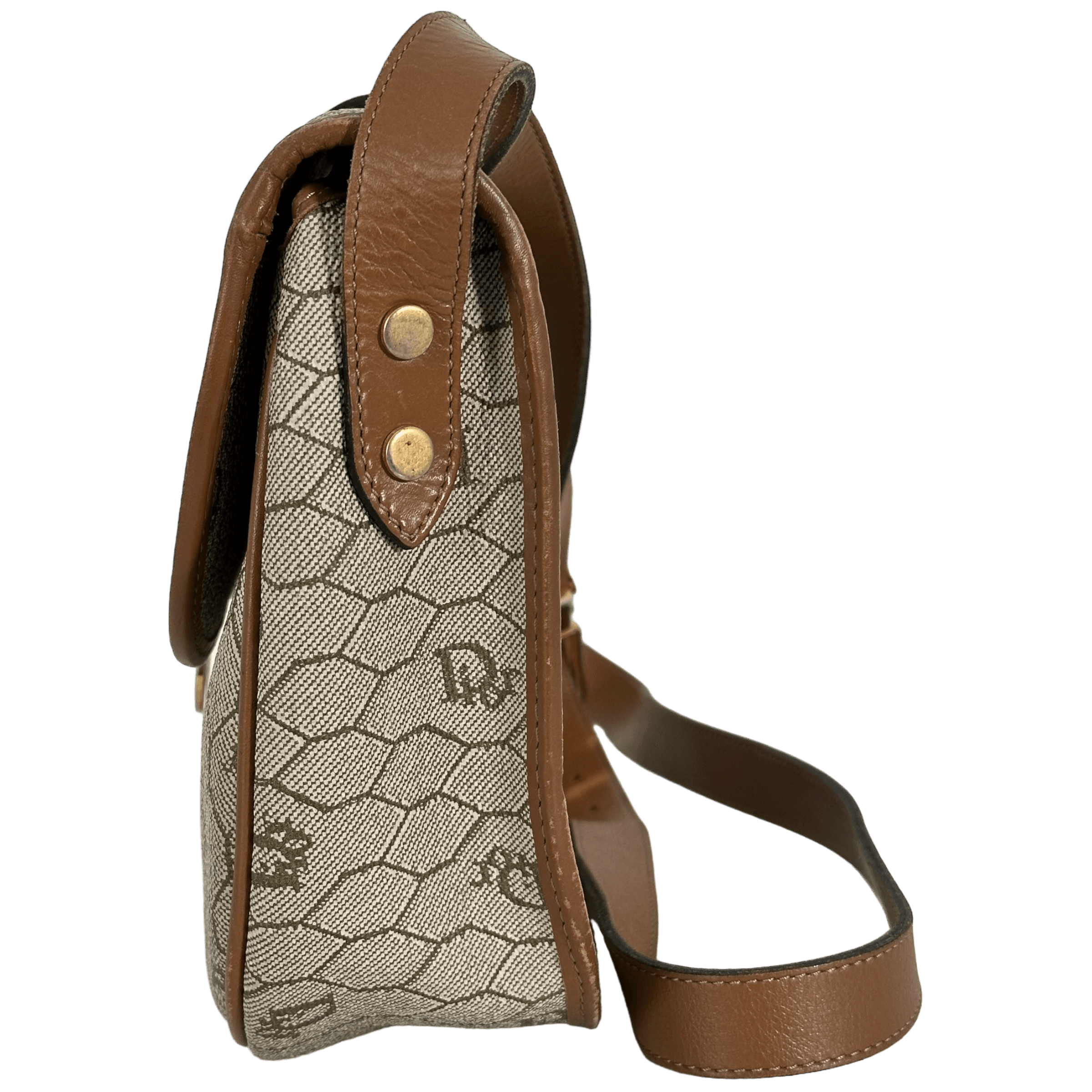 Beige Honeycomb Crossbody