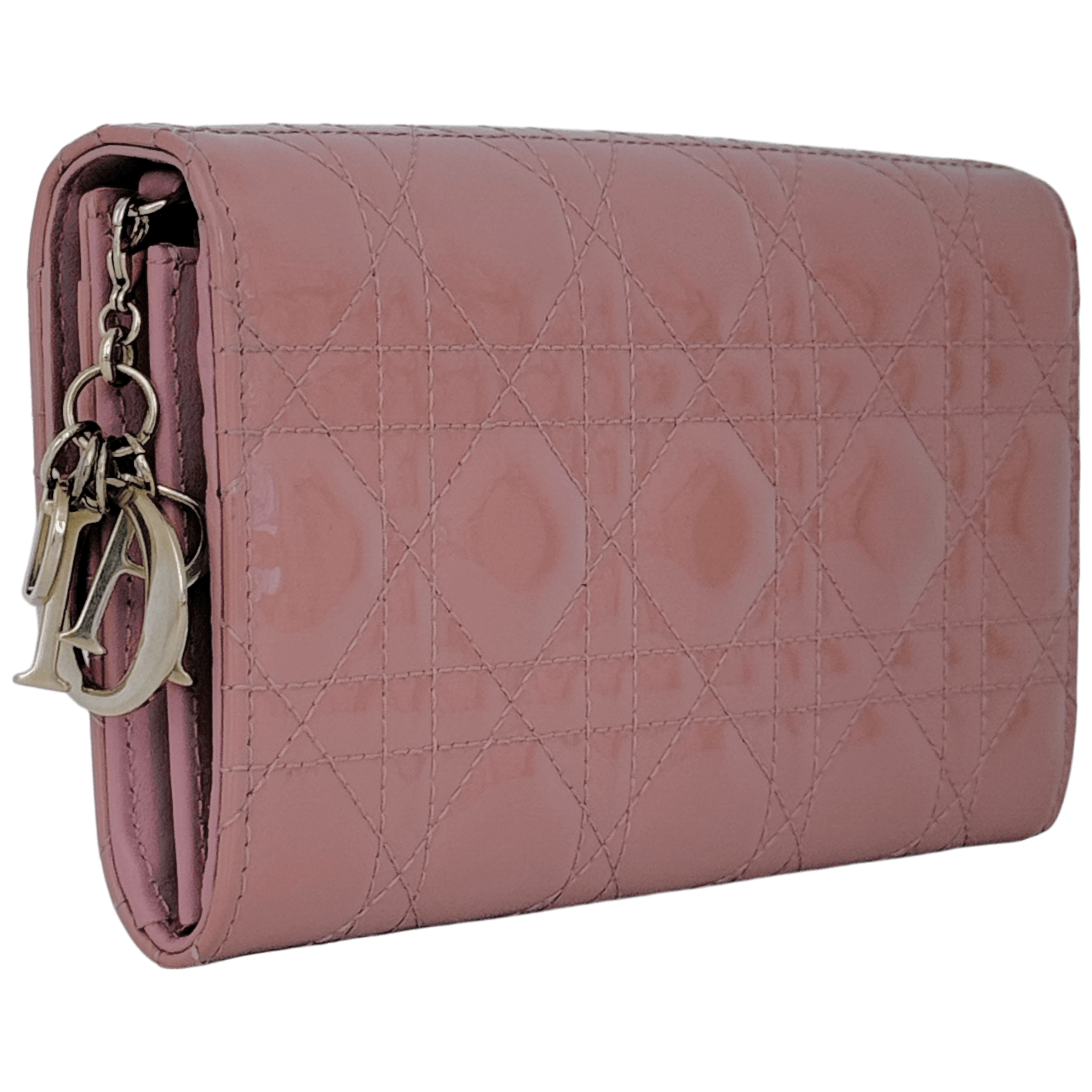 Patent Cannage Lady Dior Long Wallet