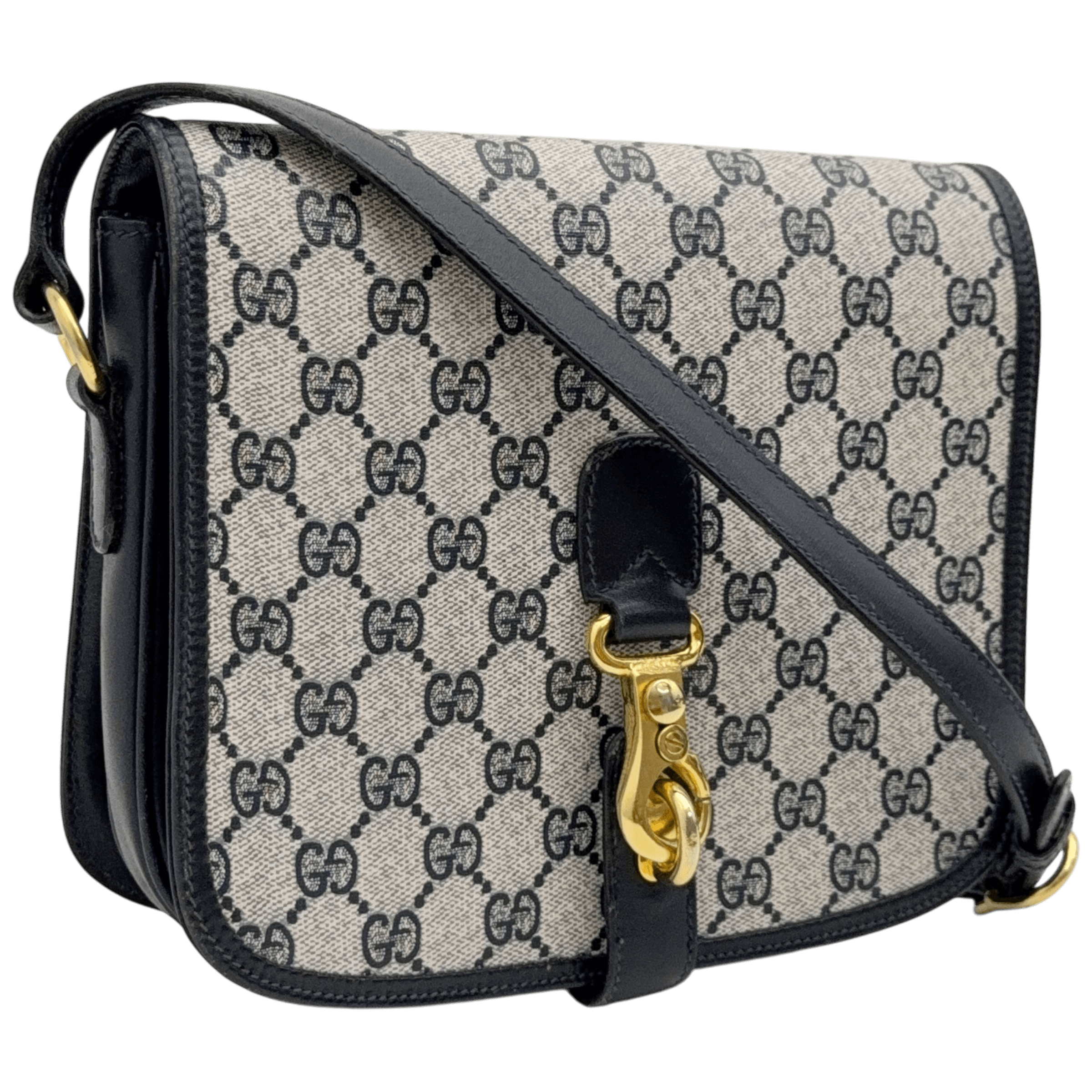 Navy GG Shoulder Bag