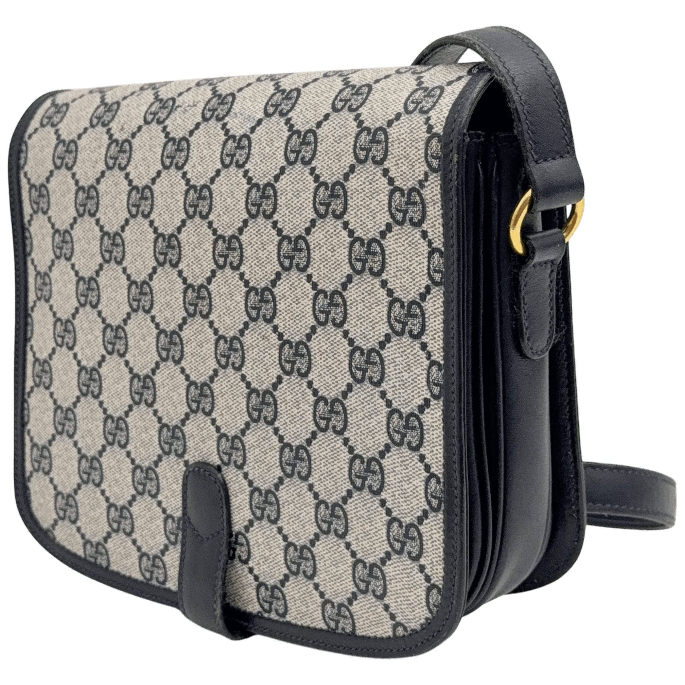 Navy GG Shoulder Bag