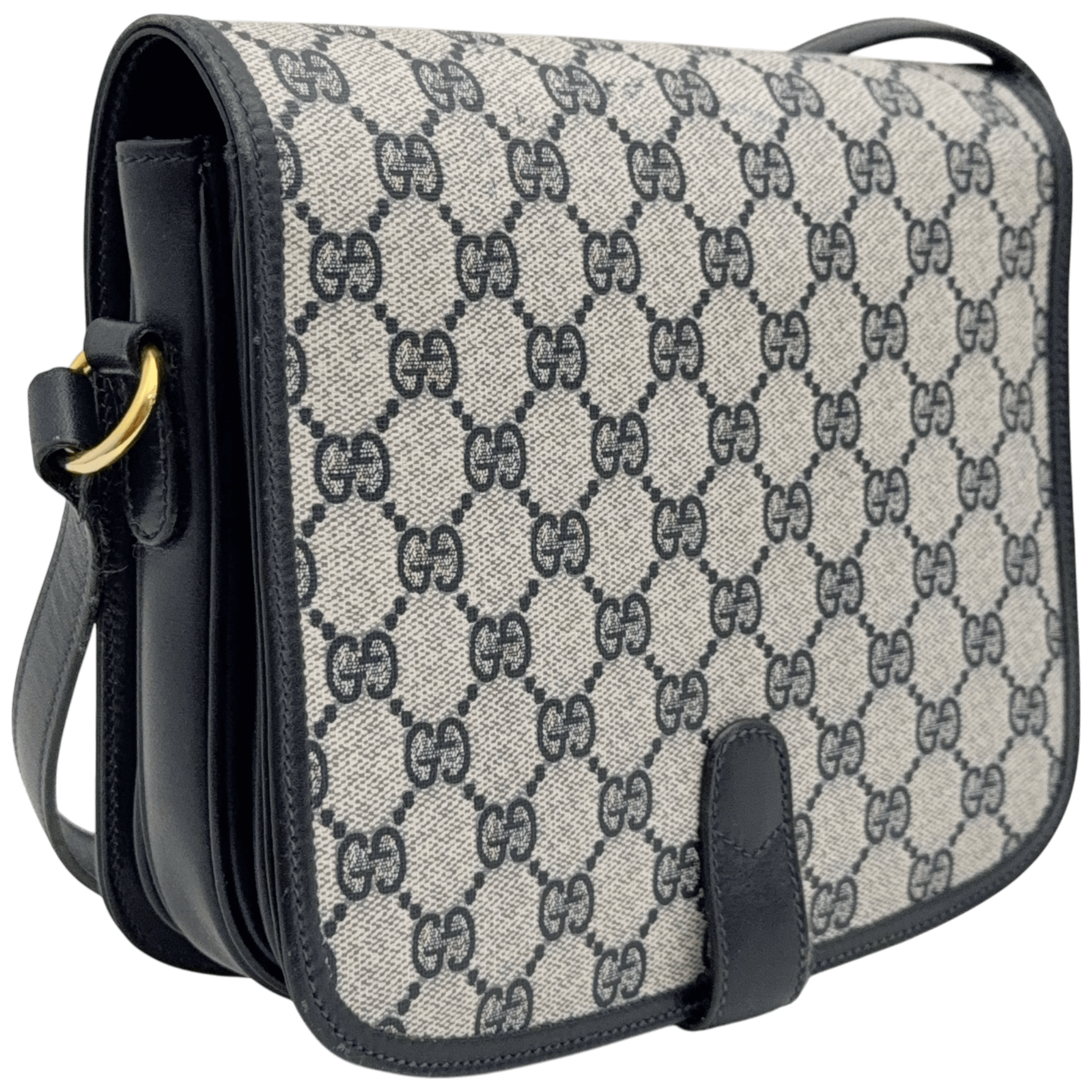 Navy GG Shoulder Bag