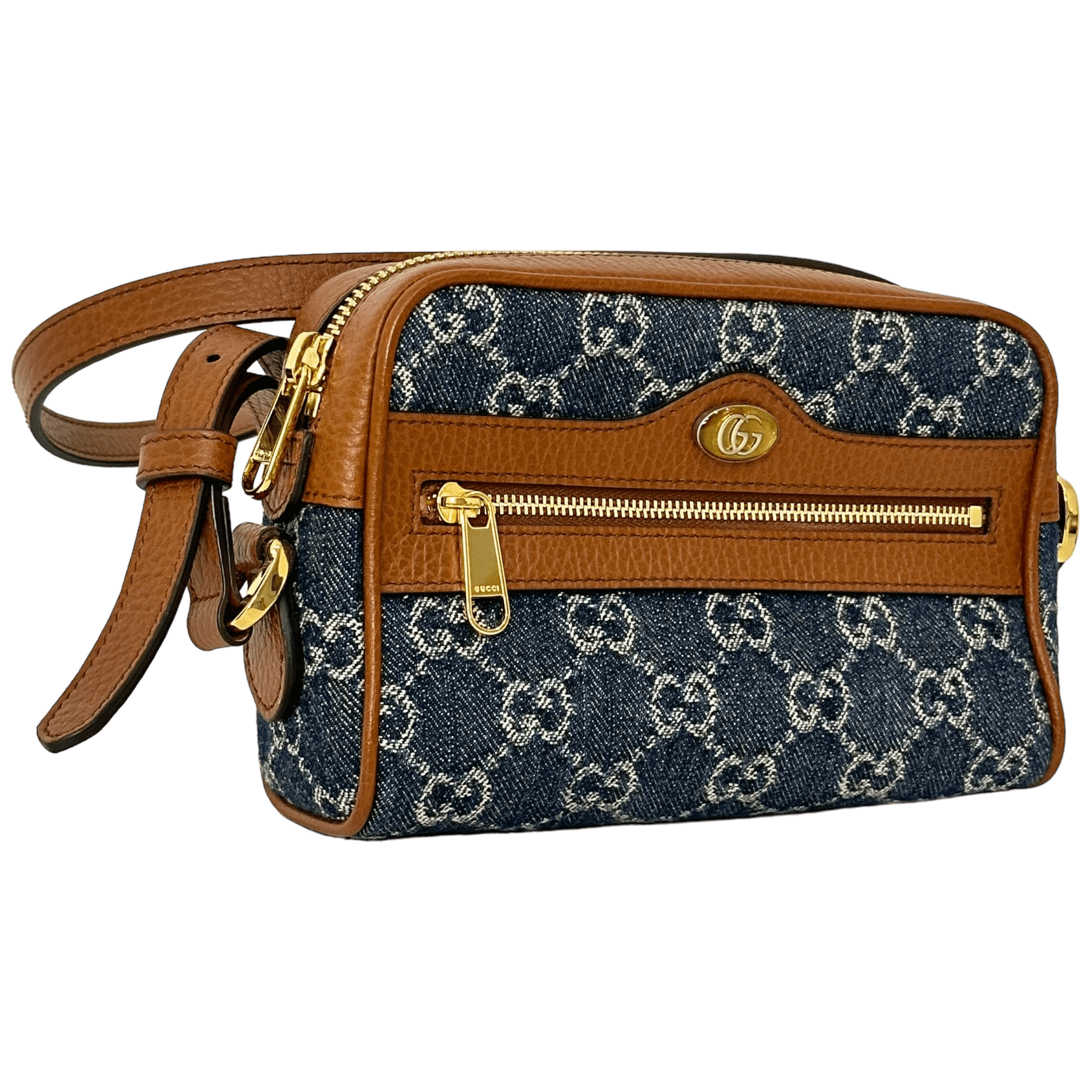 Denim Mini Ophidia Shoulder Bag