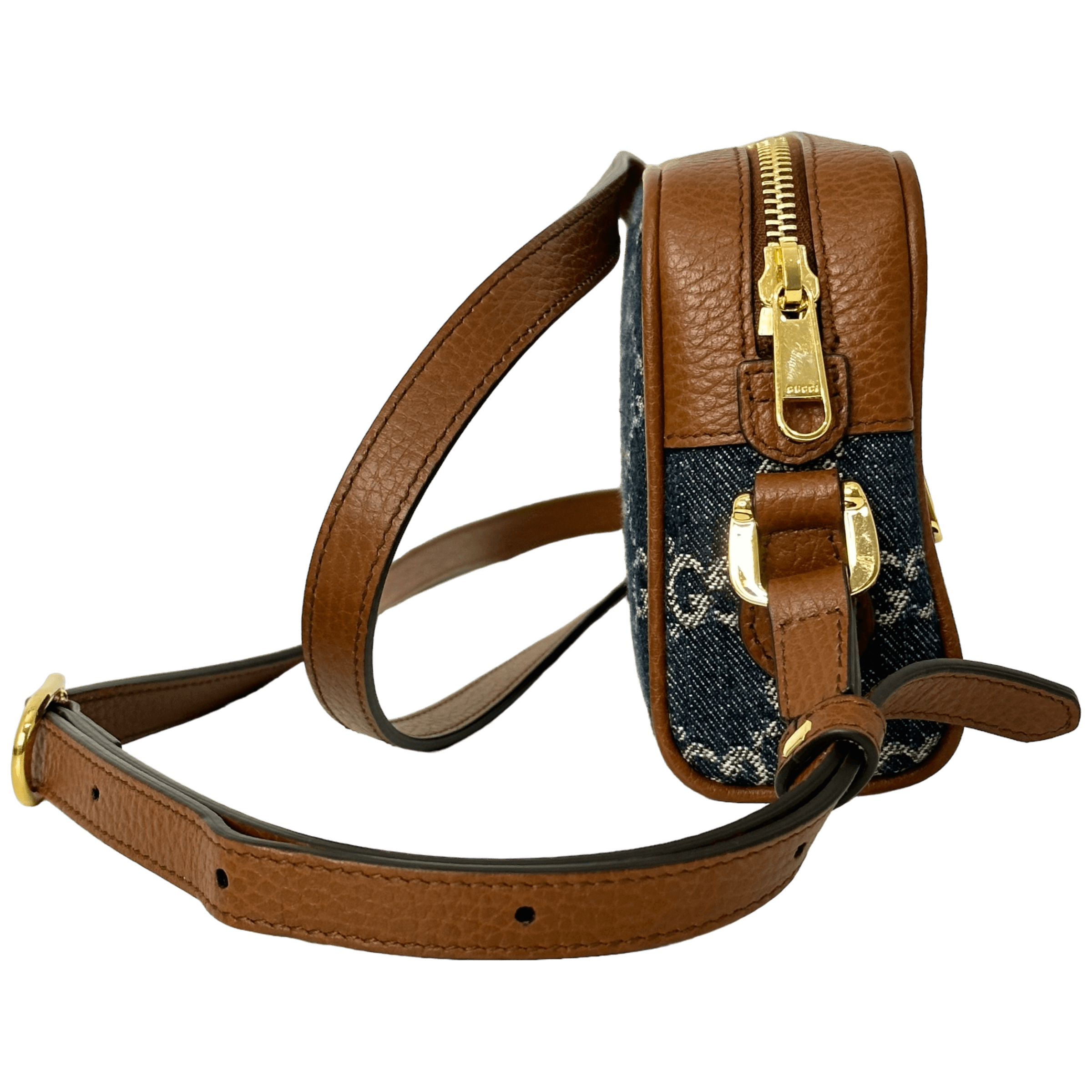 Denim Mini Ophidia Shoulder Bag
