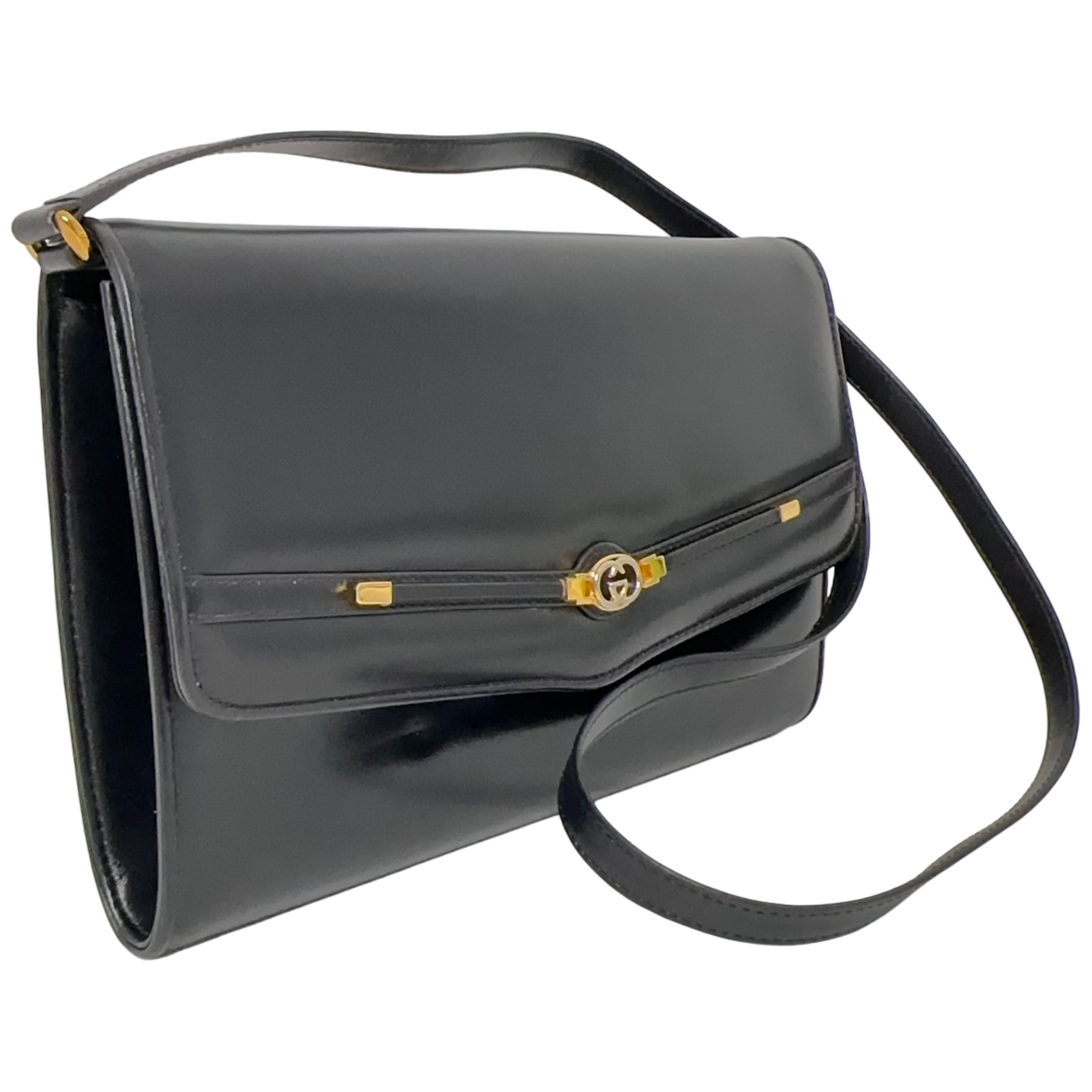 Vintage Black GG Clutch