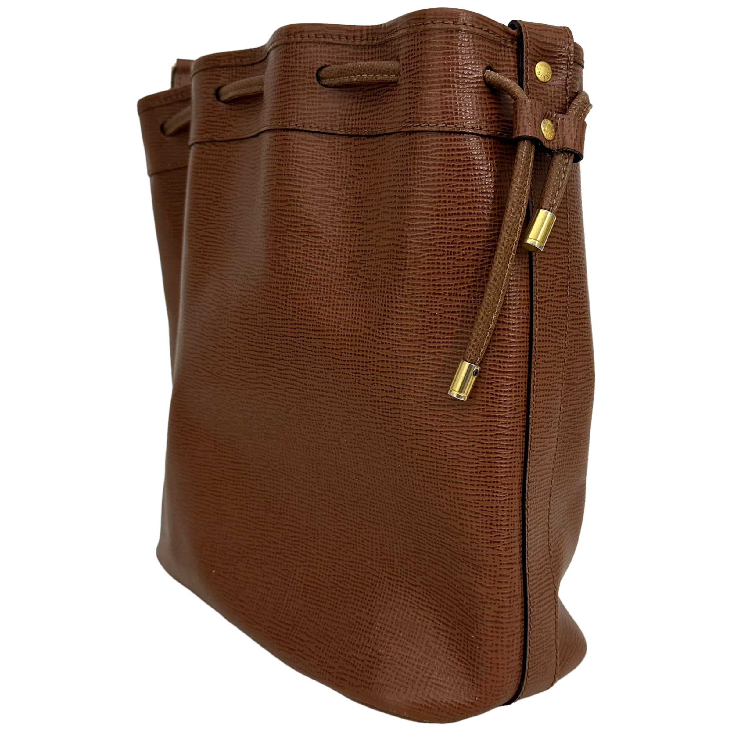 Brown Leather Bucket Bag