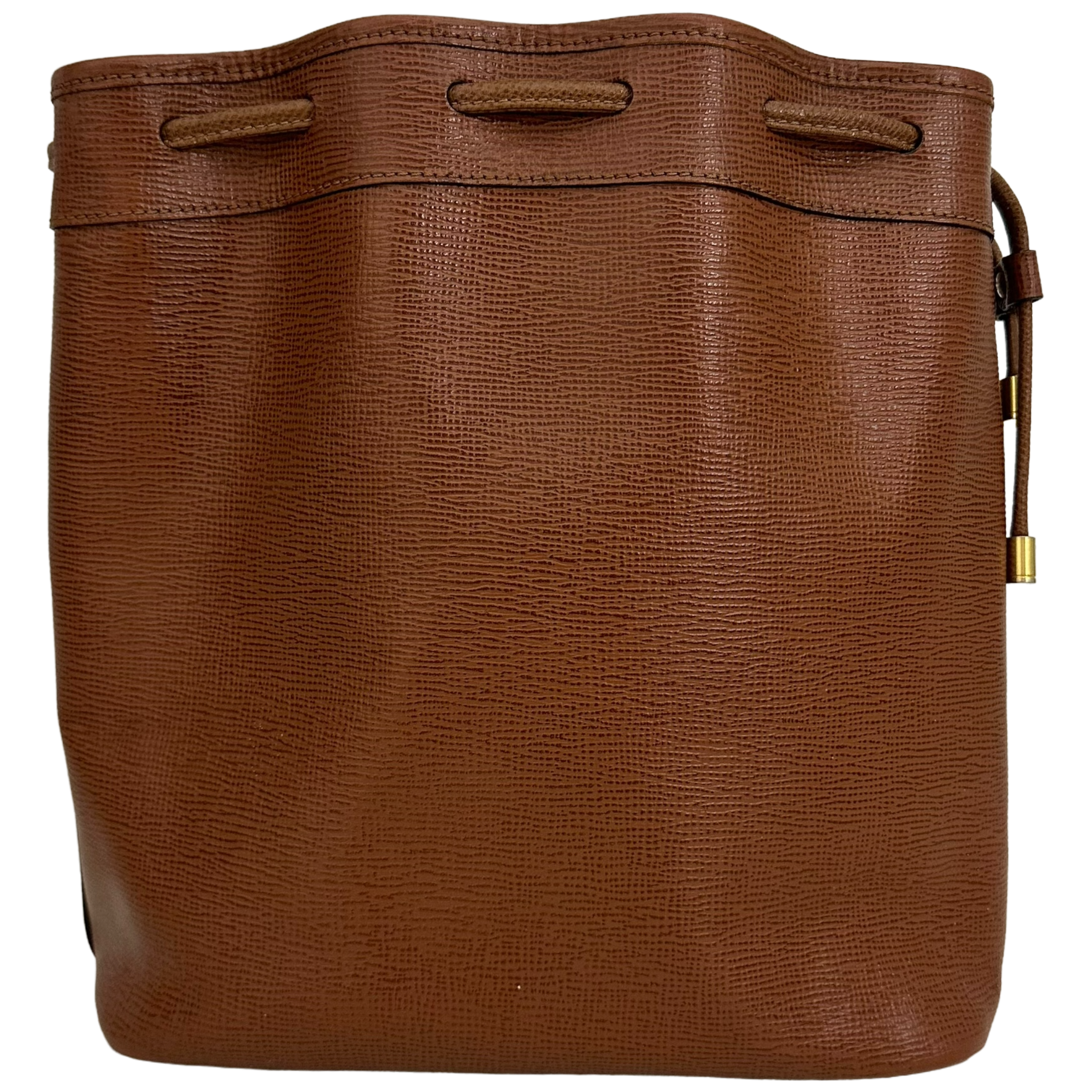 Brown Leather Bucket Bag