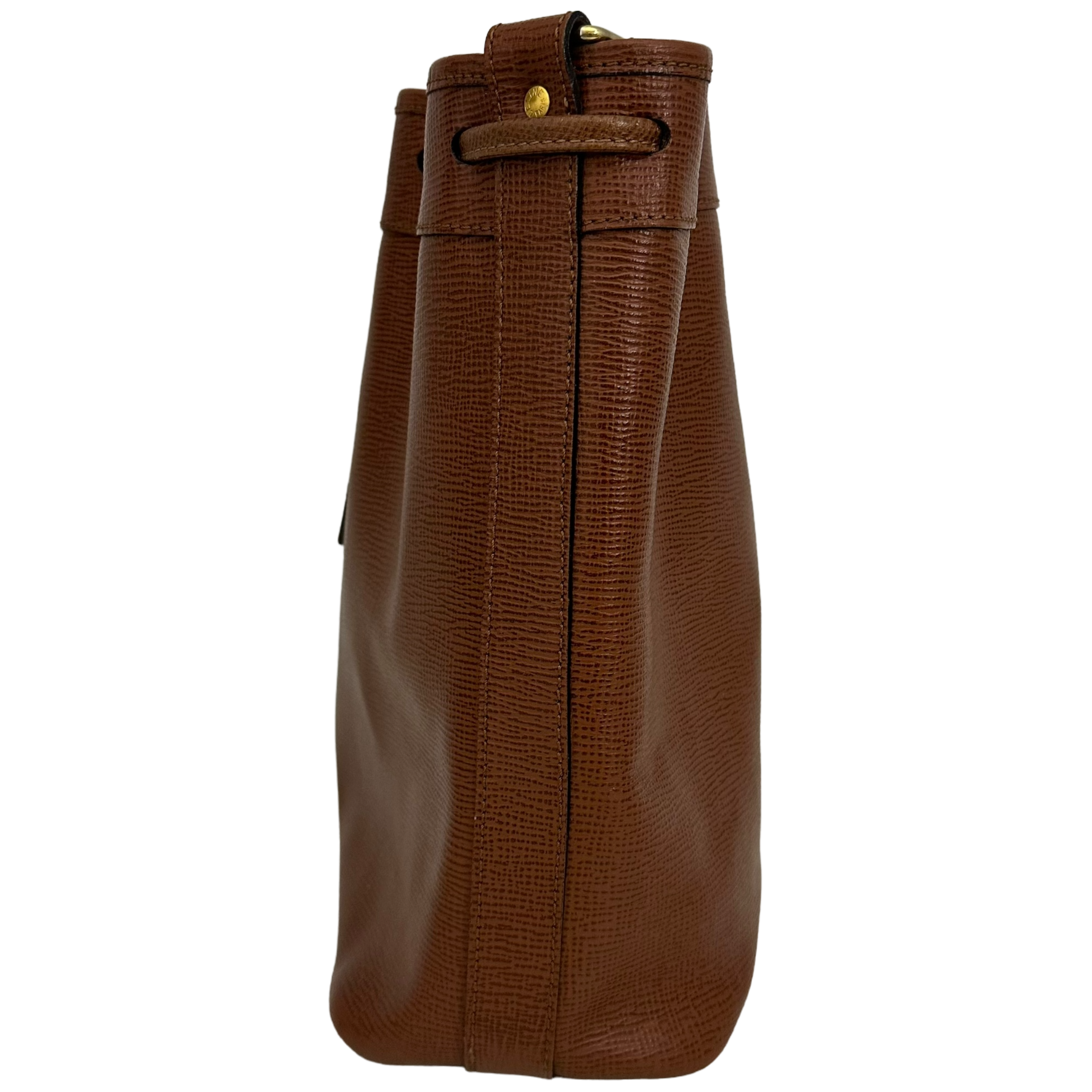 Brown Leather Bucket Bag