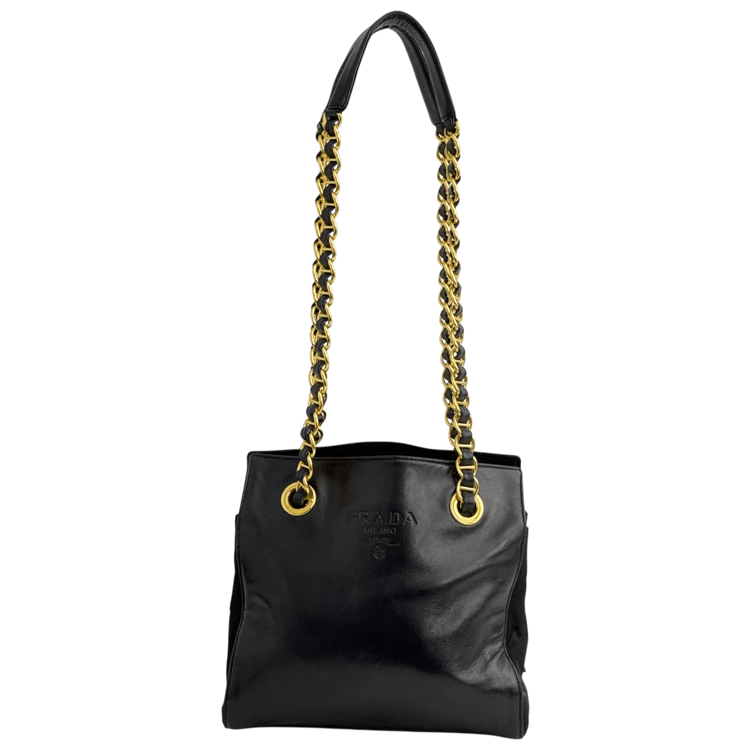 Dark Navy Small Leather Chain Bag