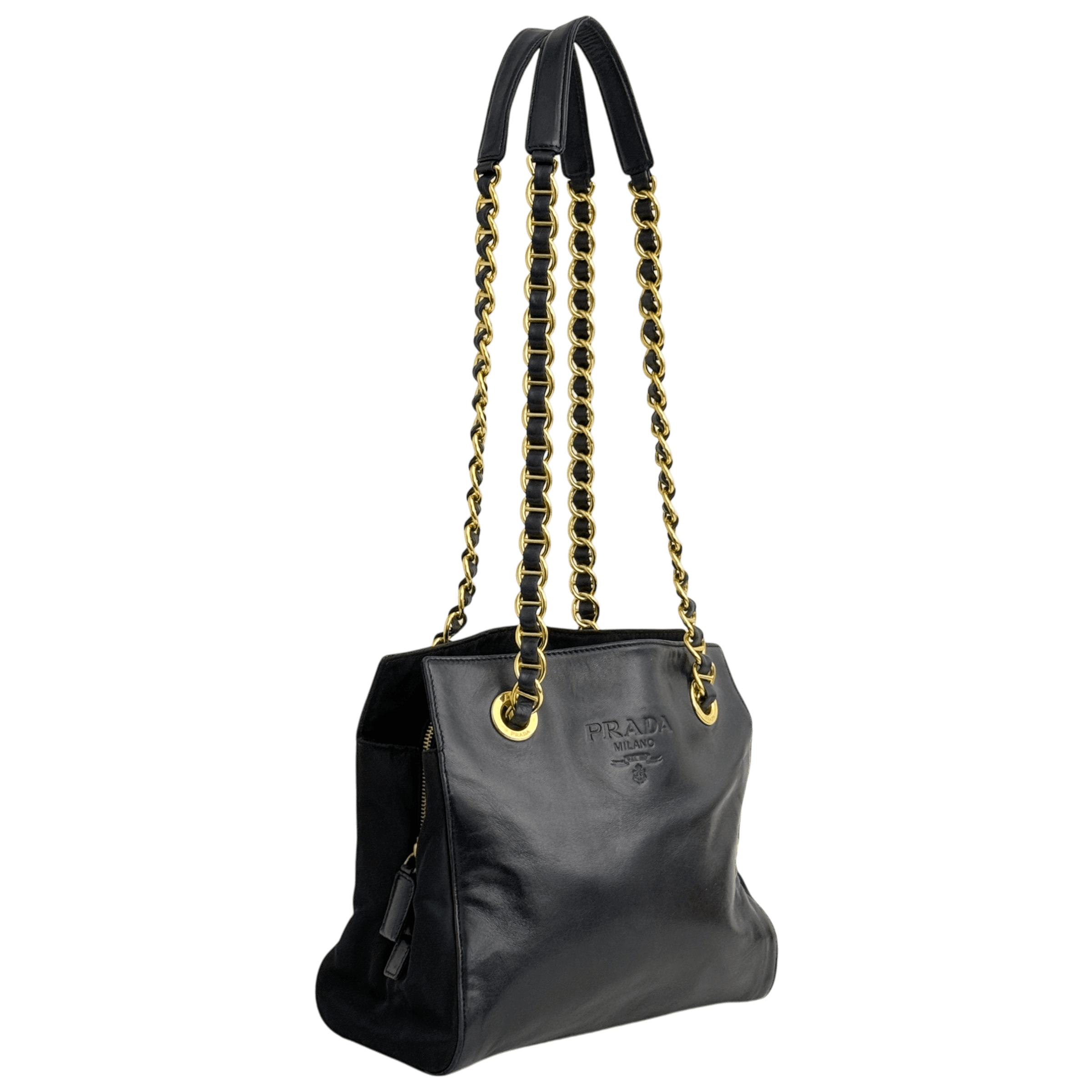 Dark Navy Small Leather Chain Bag