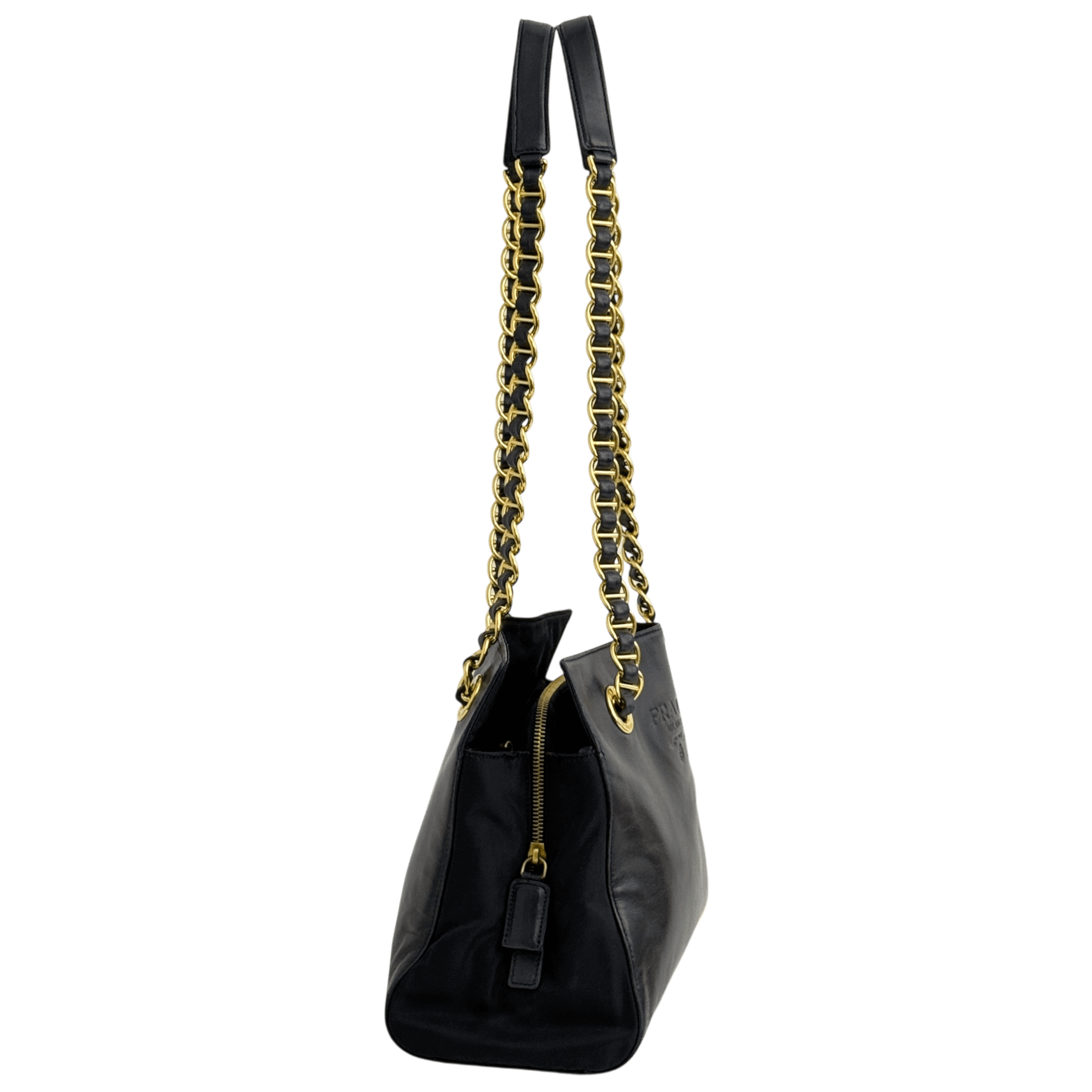 Dark Navy Small Leather Chain Bag