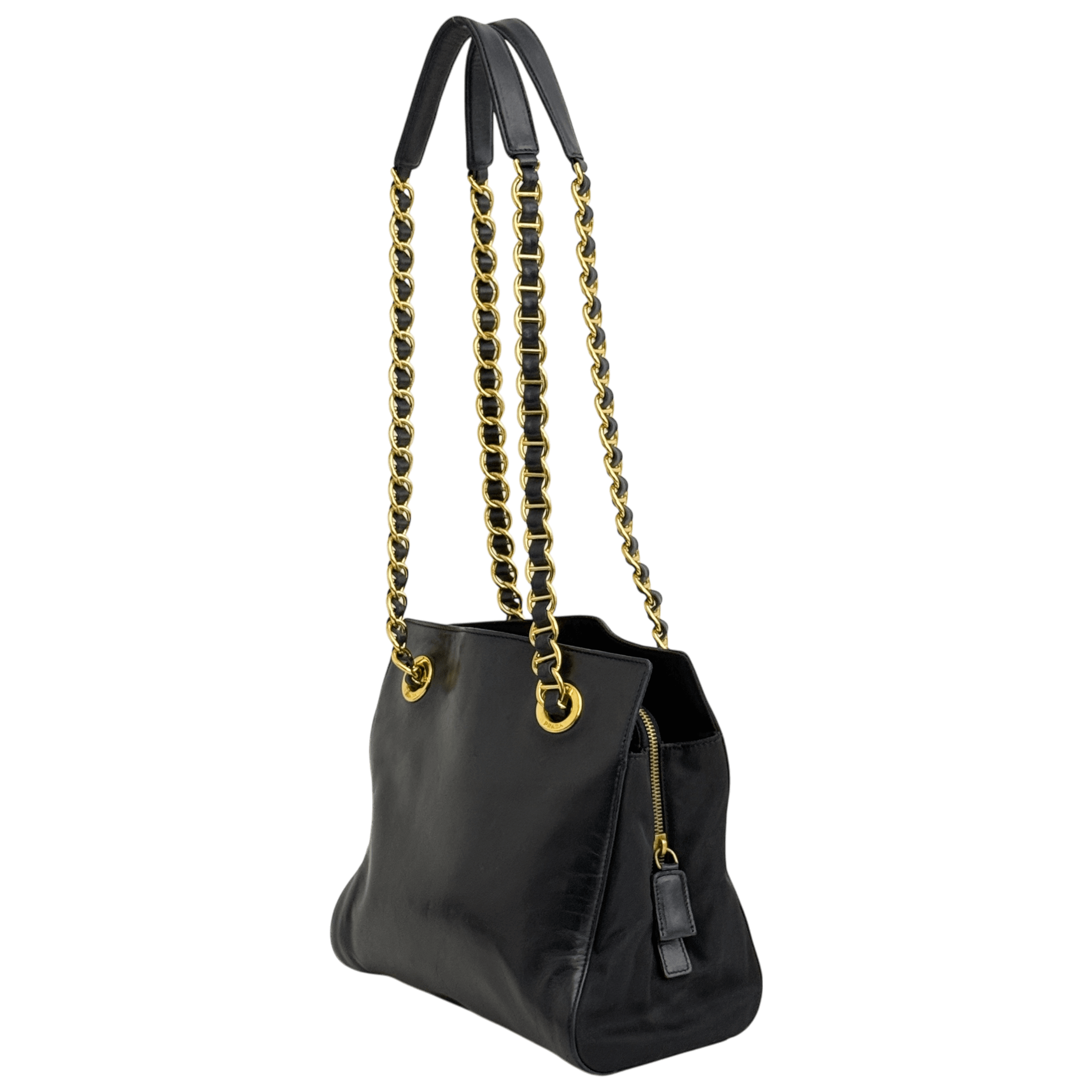 Dark Navy Small Leather Chain Bag