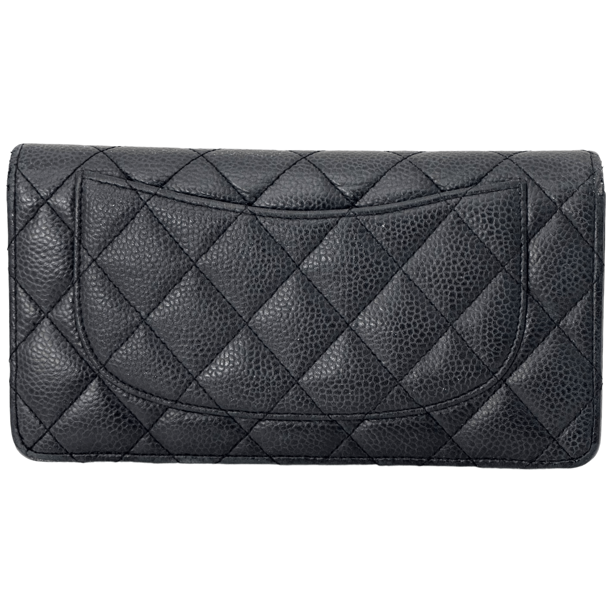 Navy Caviar Bi-Fold Wallet