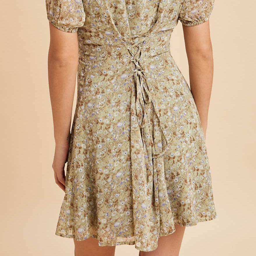 FLORAL DOLL COLLAR MINI DRESS