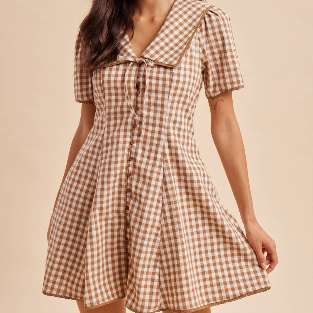 SAILOR COLLAR BUTTON DOWN DRESS