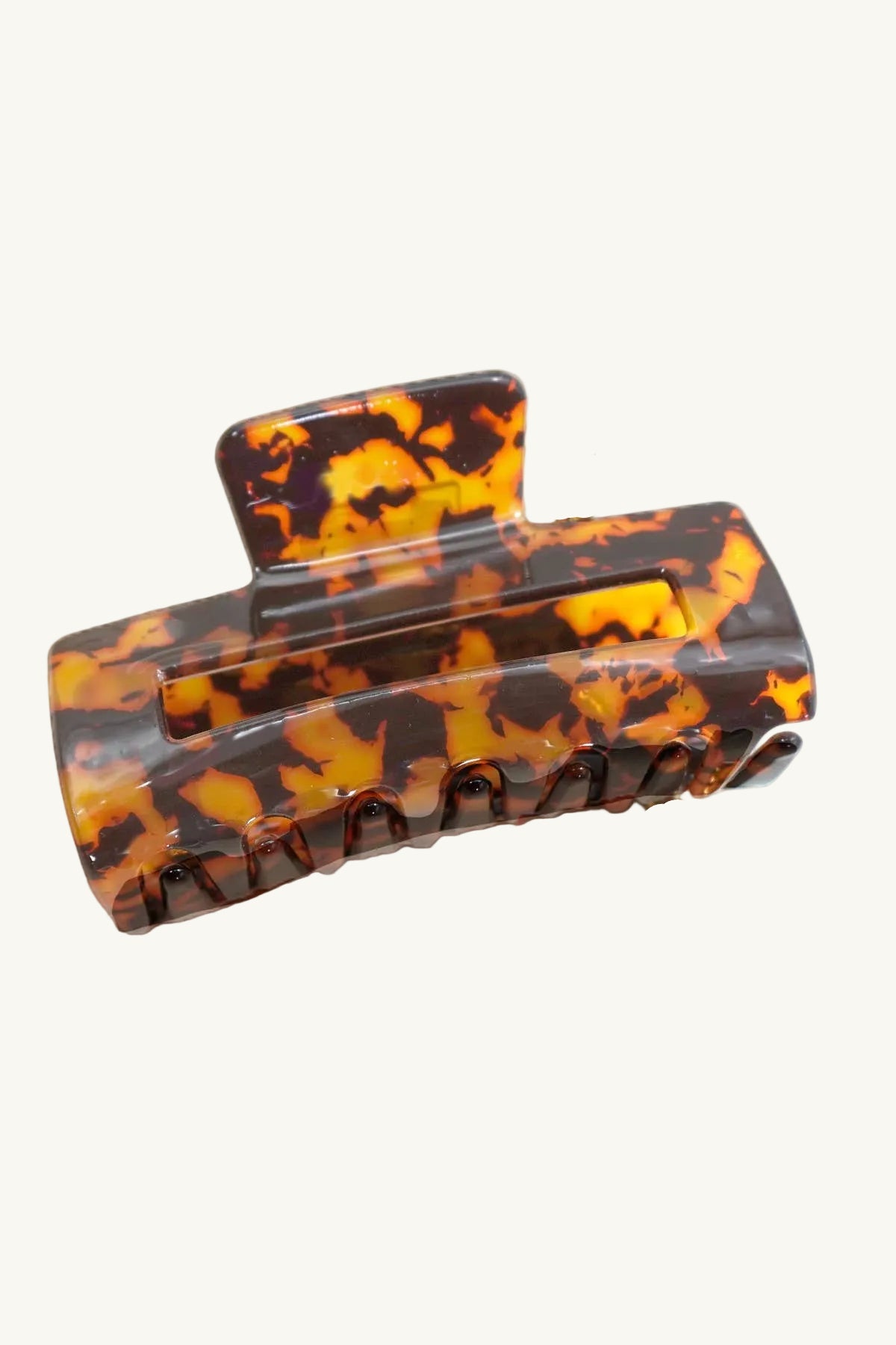 Marbled Acetate Rectangle Hair Claw Clip